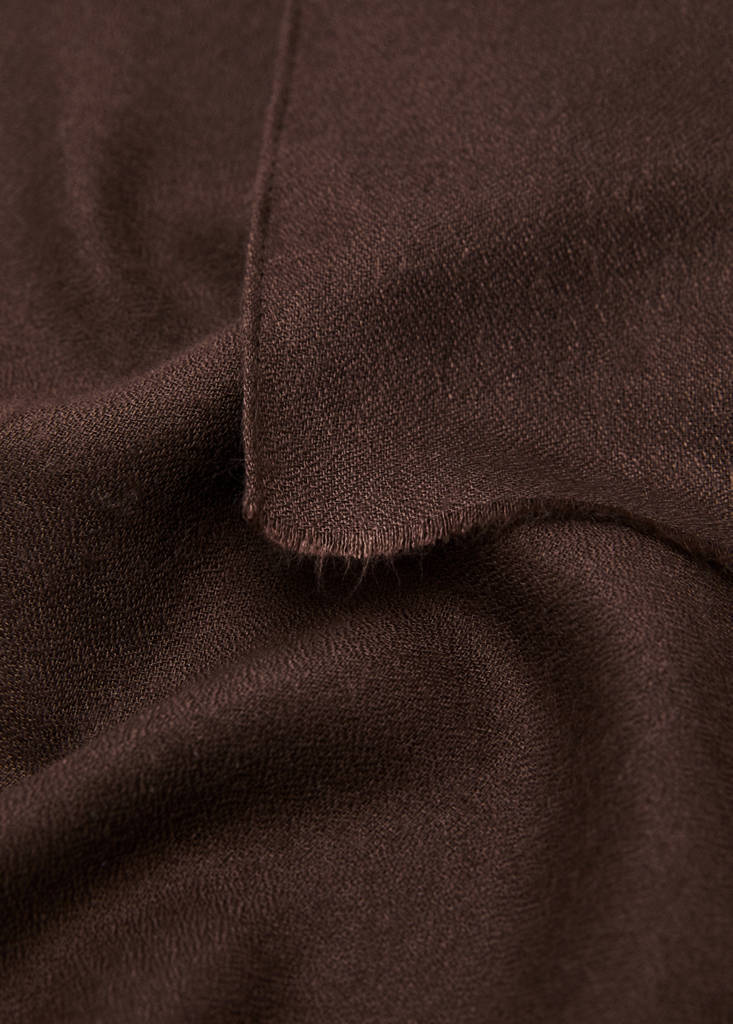 Frayed edge scarf — Chocolate