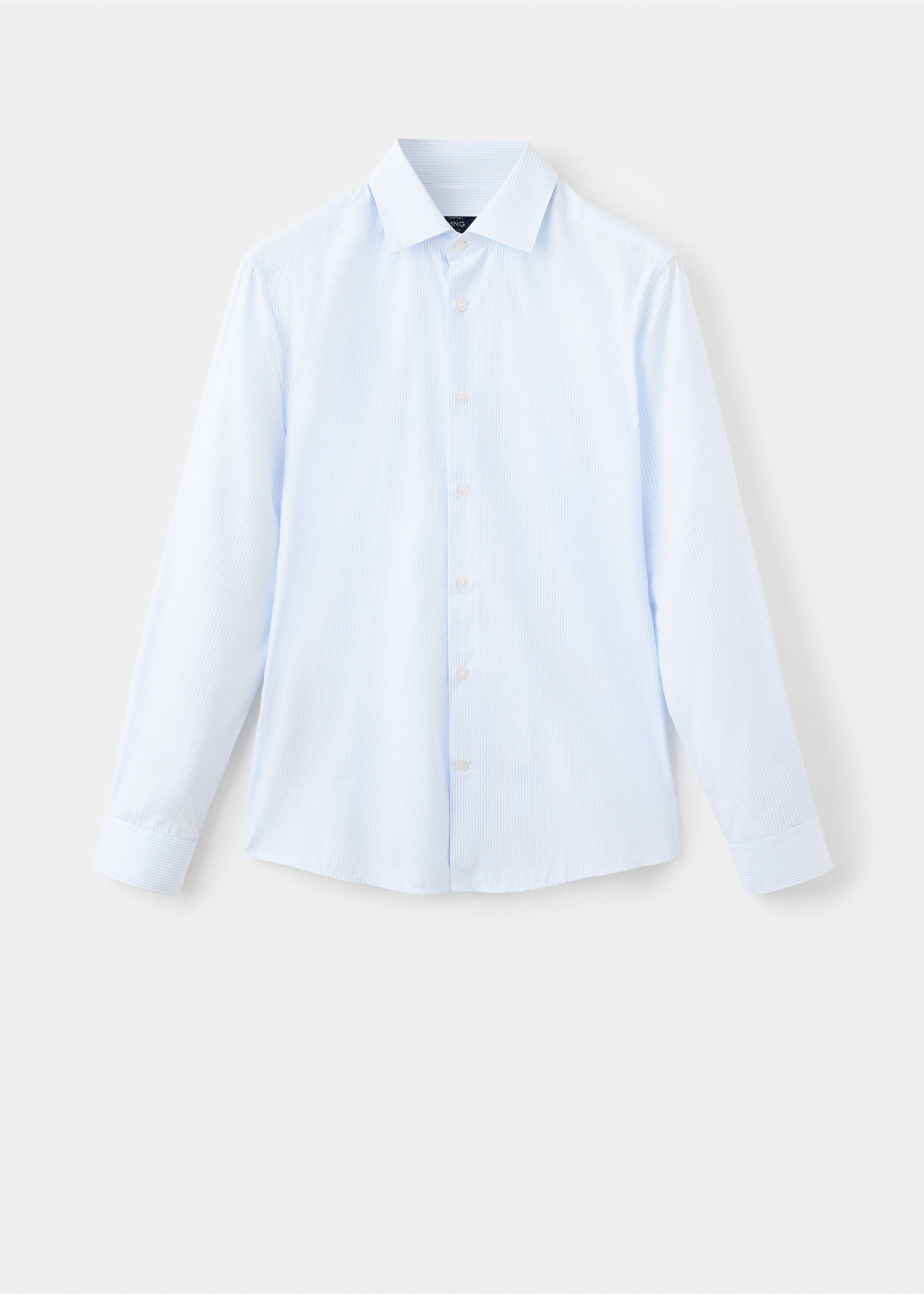 Gestreept slim-fit overhemd 100% katoen - Artikel zonder model, Hemelsblauw. Ref: 17046001-00.