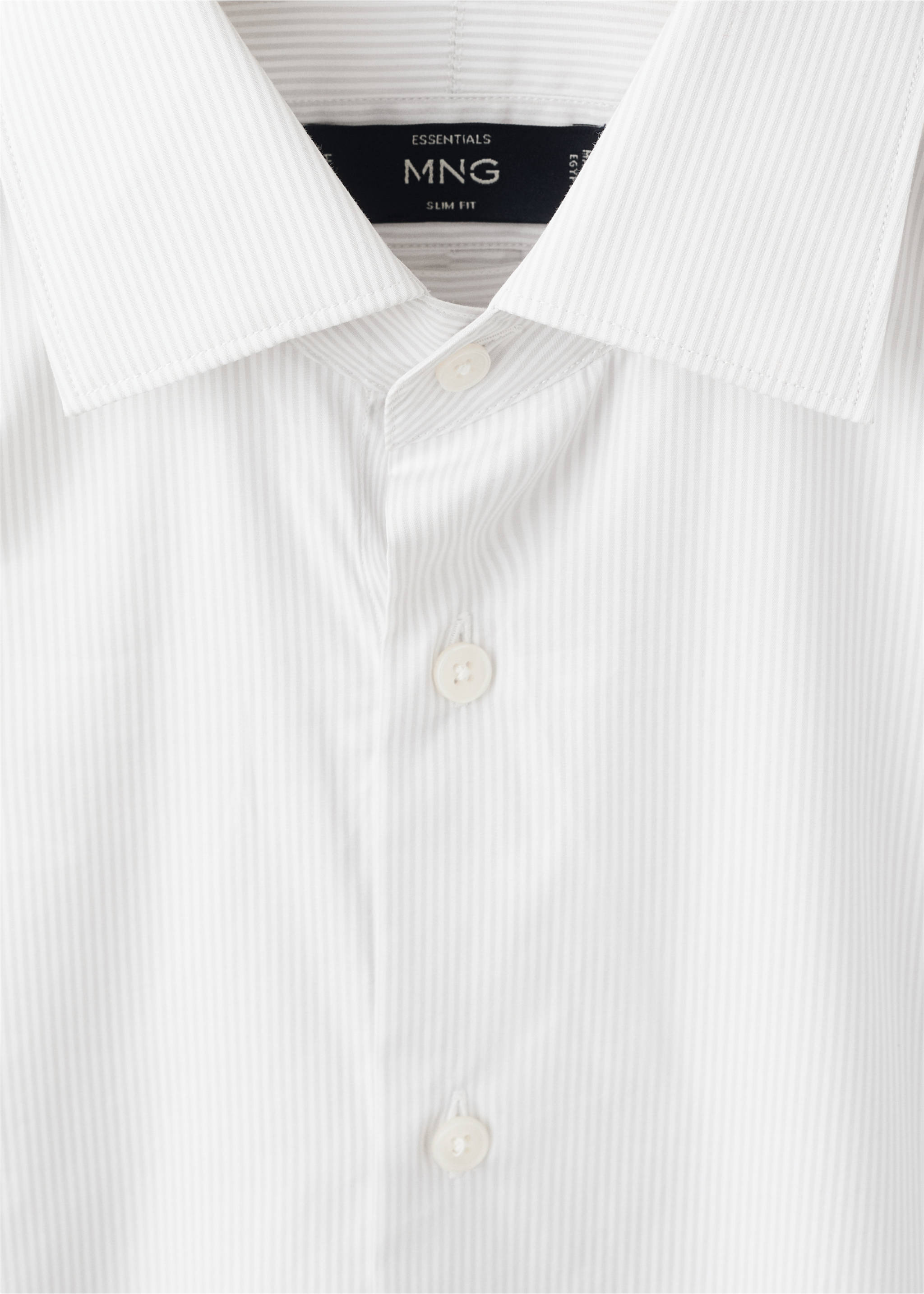 Gestreept slim-fit overhemd 100% katoen - Detail van het artikel 8, Grijs. Ref: 17046001-00.
