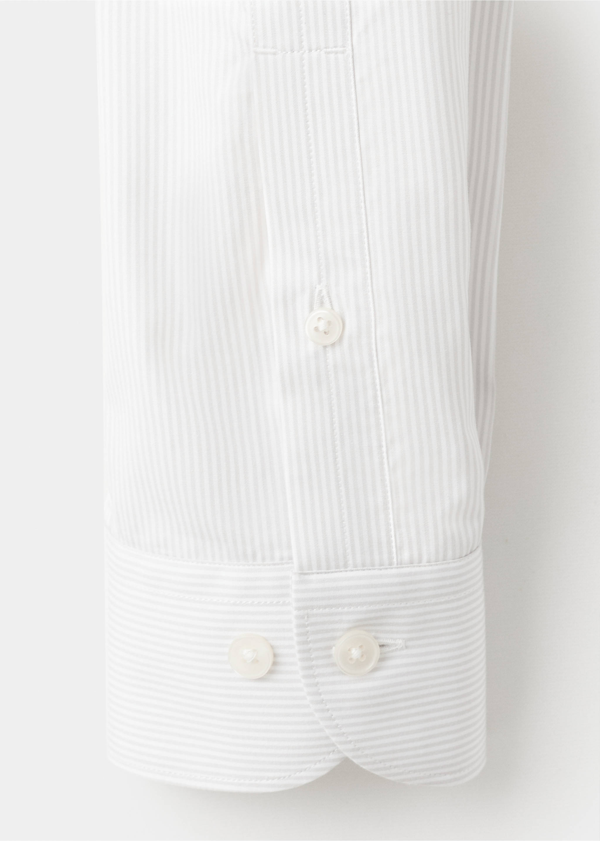 Gestreept slim-fit overhemd 100% katoen - Detail van het artikel 0, Grijs. Ref: 17046001-00.