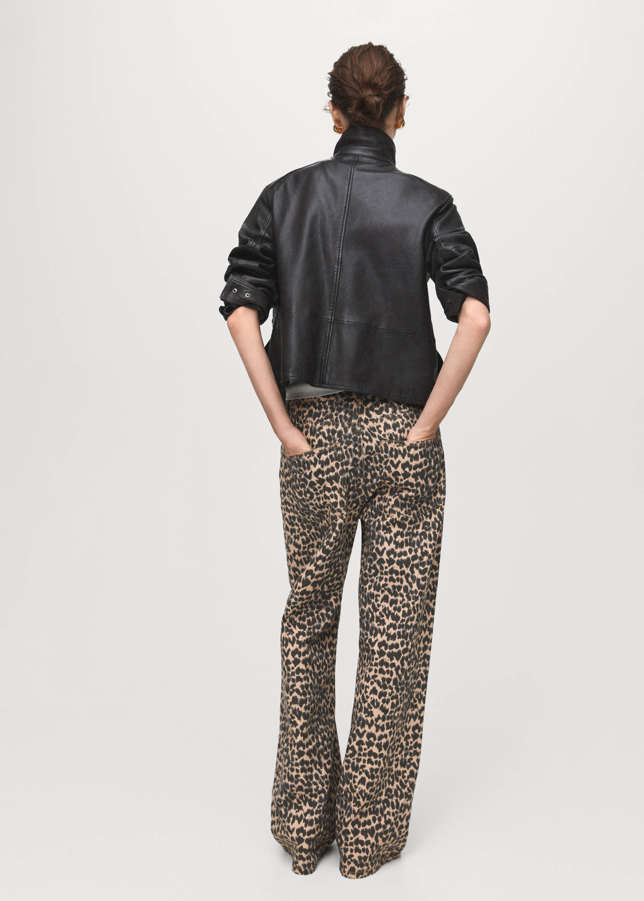 Leopard-print straight jeans - Reverse of the article