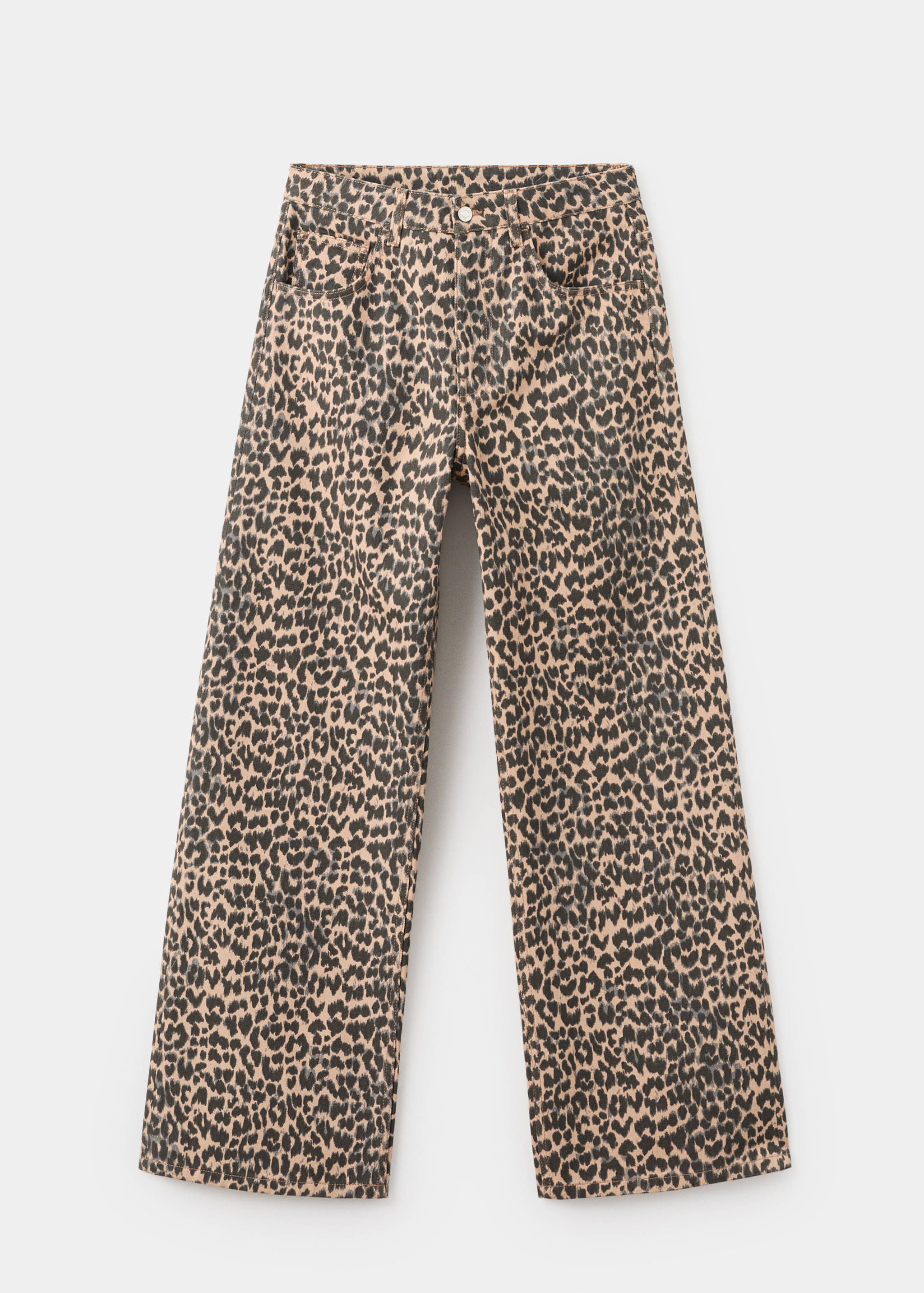 Leopard-print straight jeans - Article without model