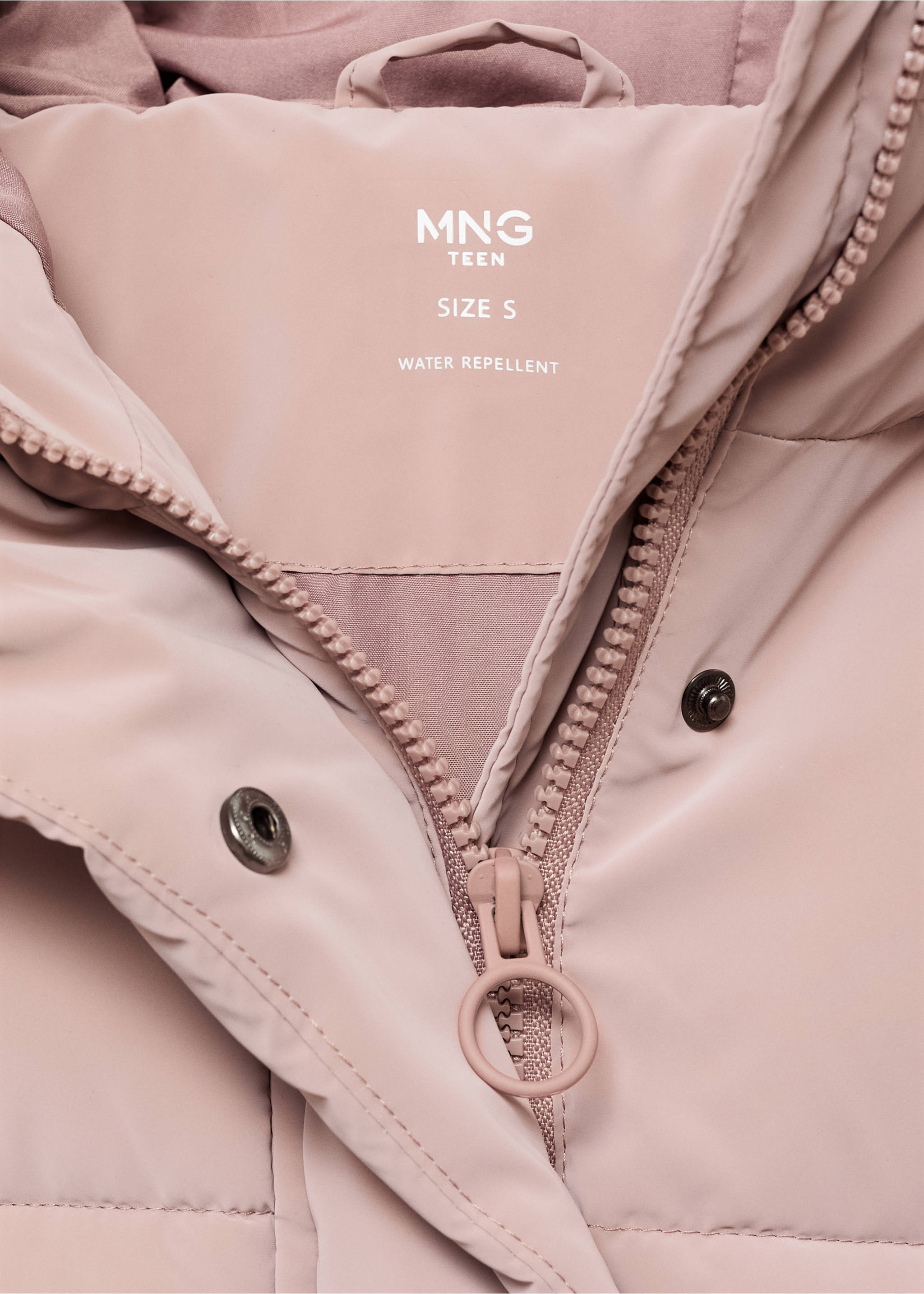 Anorak acolchado efecto encerado - Detalle del artículo 8, Rosa pastel. Ref: 17046326-00.