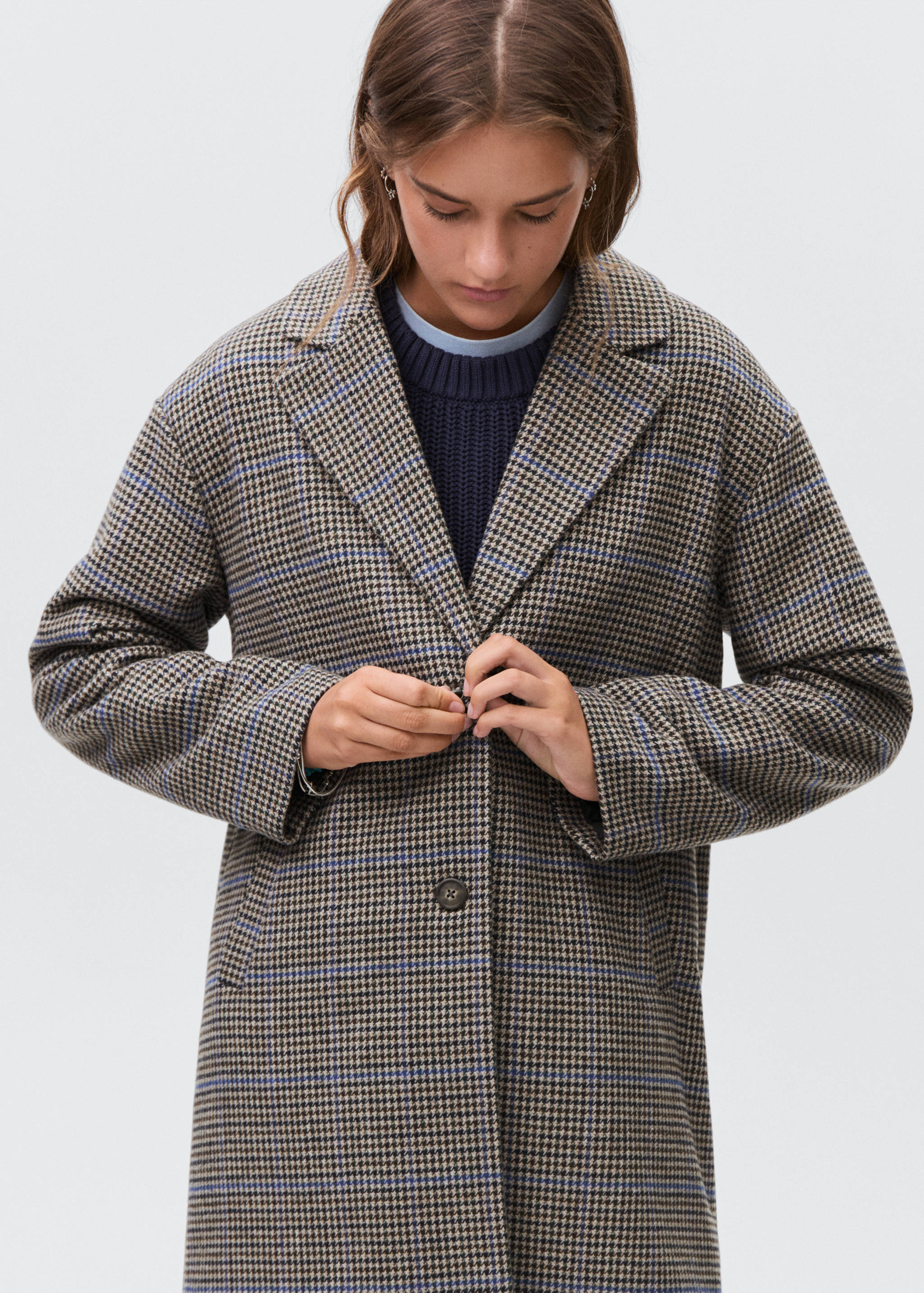 Houndstooth wool-blend coat - Details of the article 2