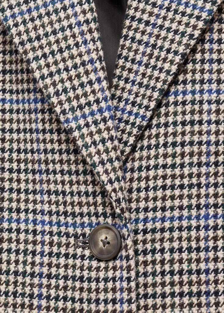 Houndstooth wool-blend coat — Beige