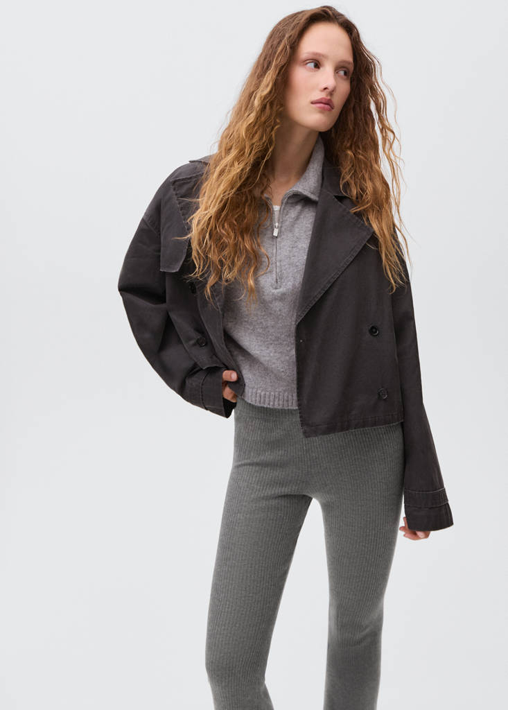 Ribbed flared trousers — Dark Heather Grey