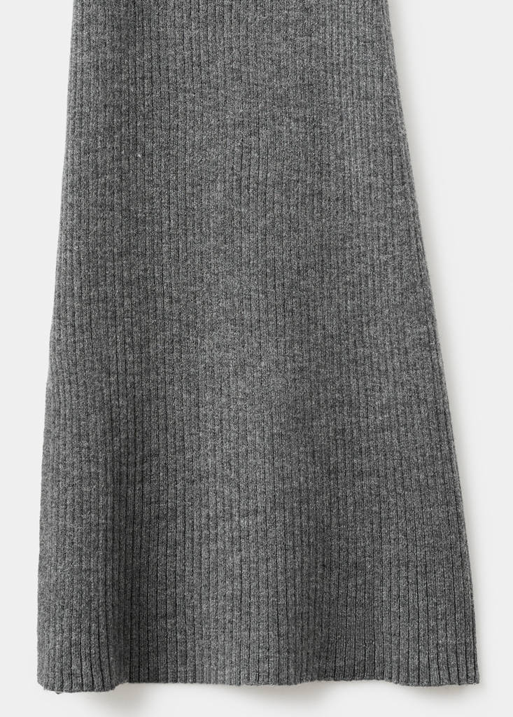 Ribbed flared trousers — Dark Heather Grey