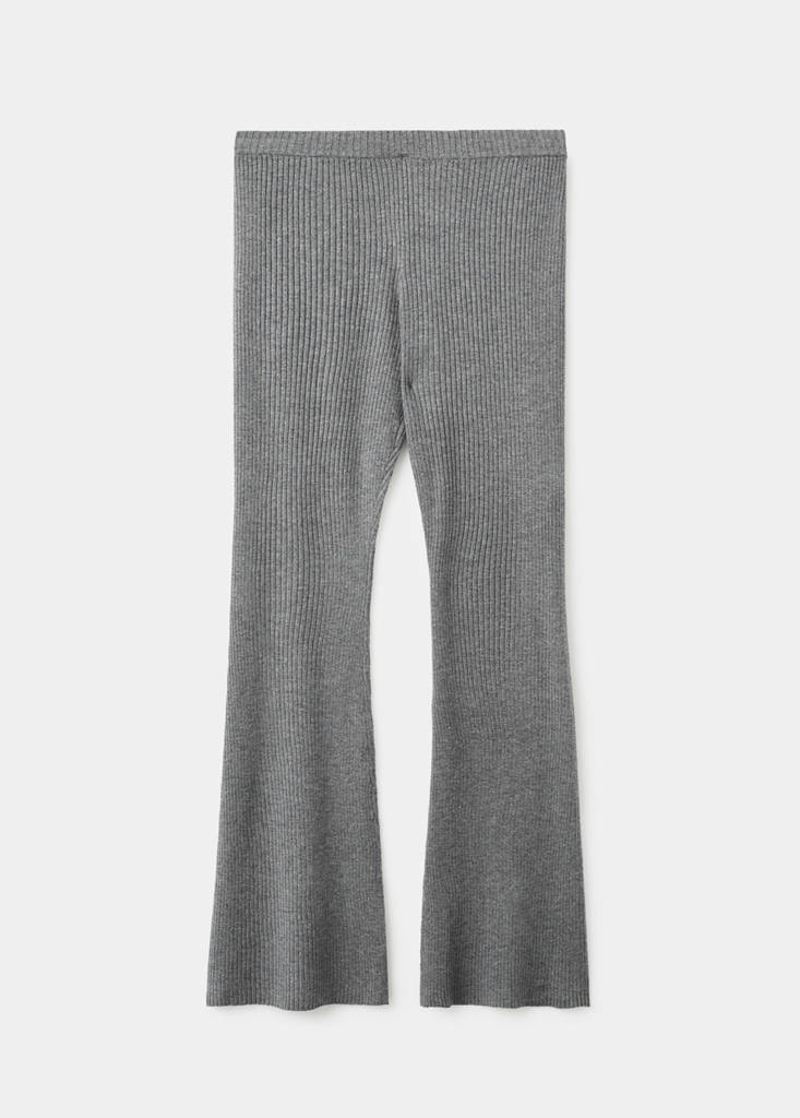 Ribbed flared trousers — Dark Heather Grey