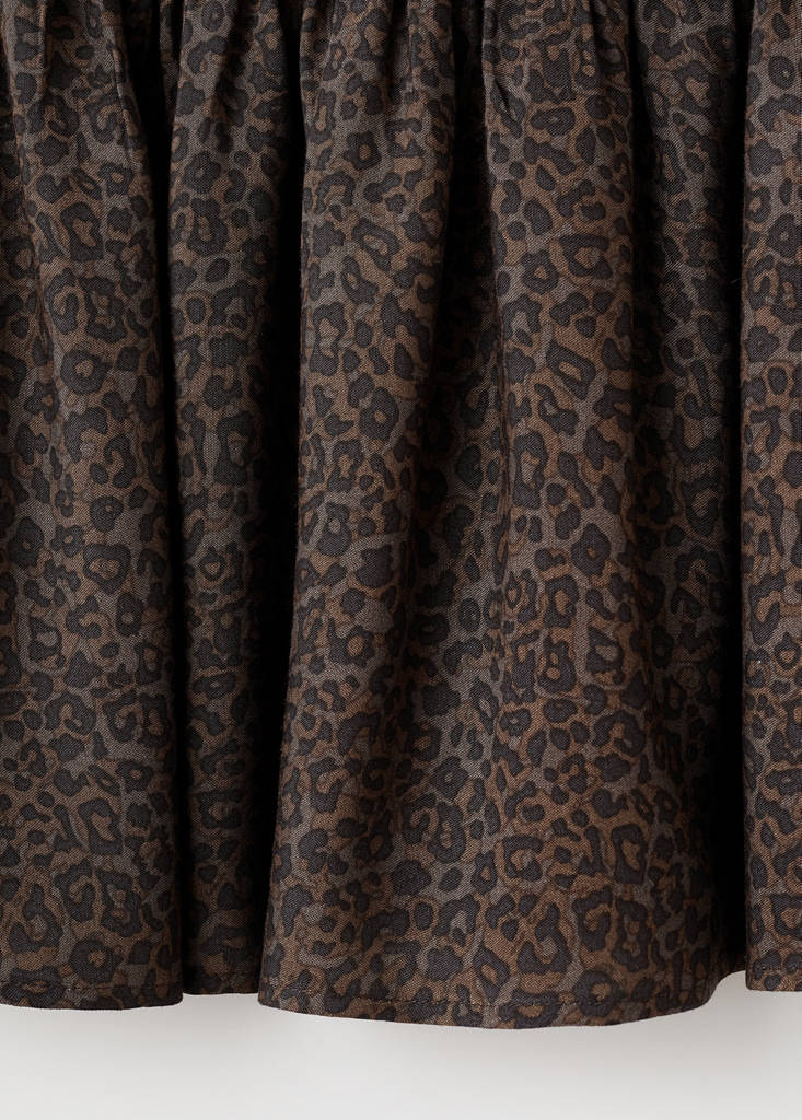 Leopard-print gathered skirt — Brown