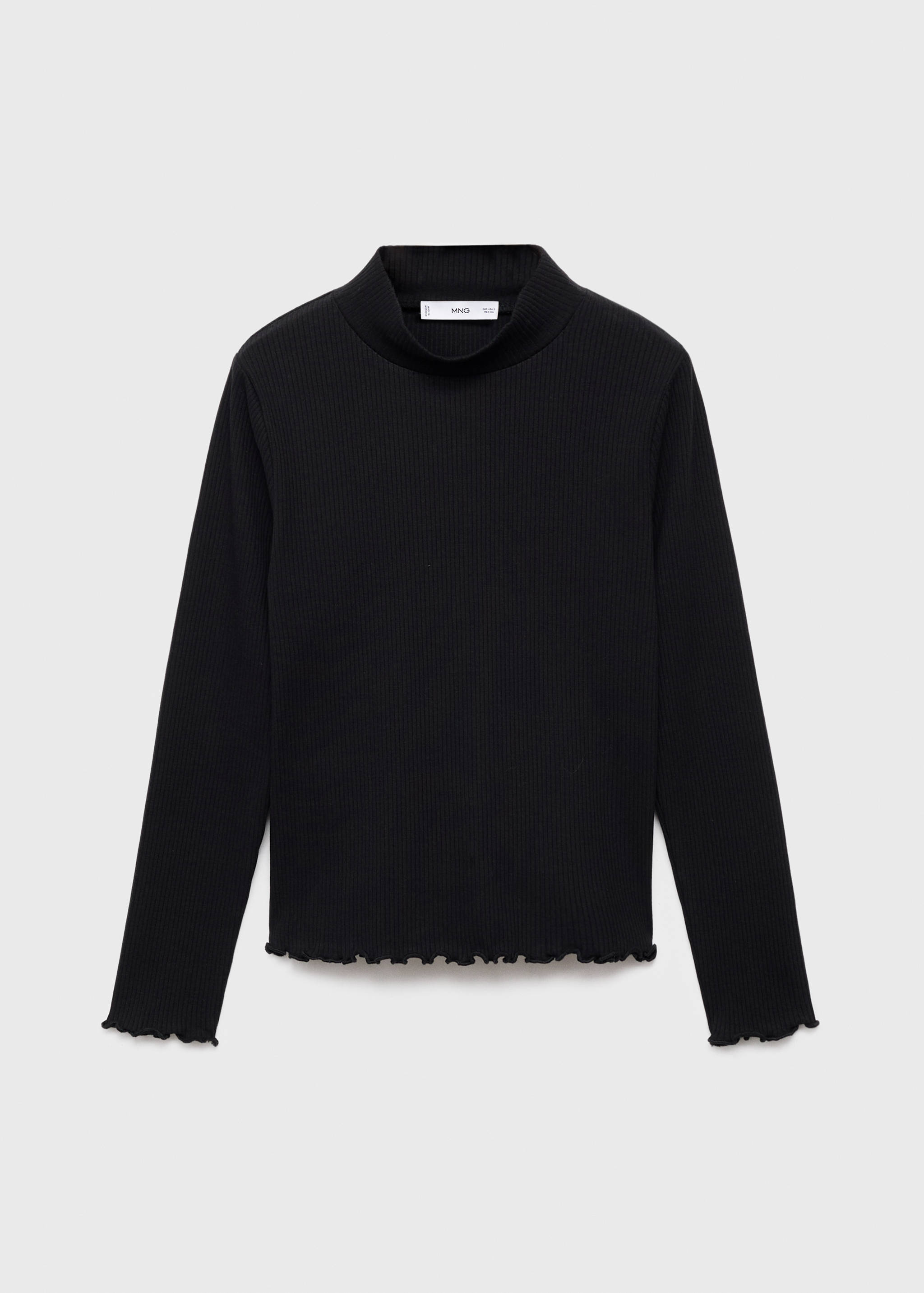 Ribbed high neck t-shirt - Article without model