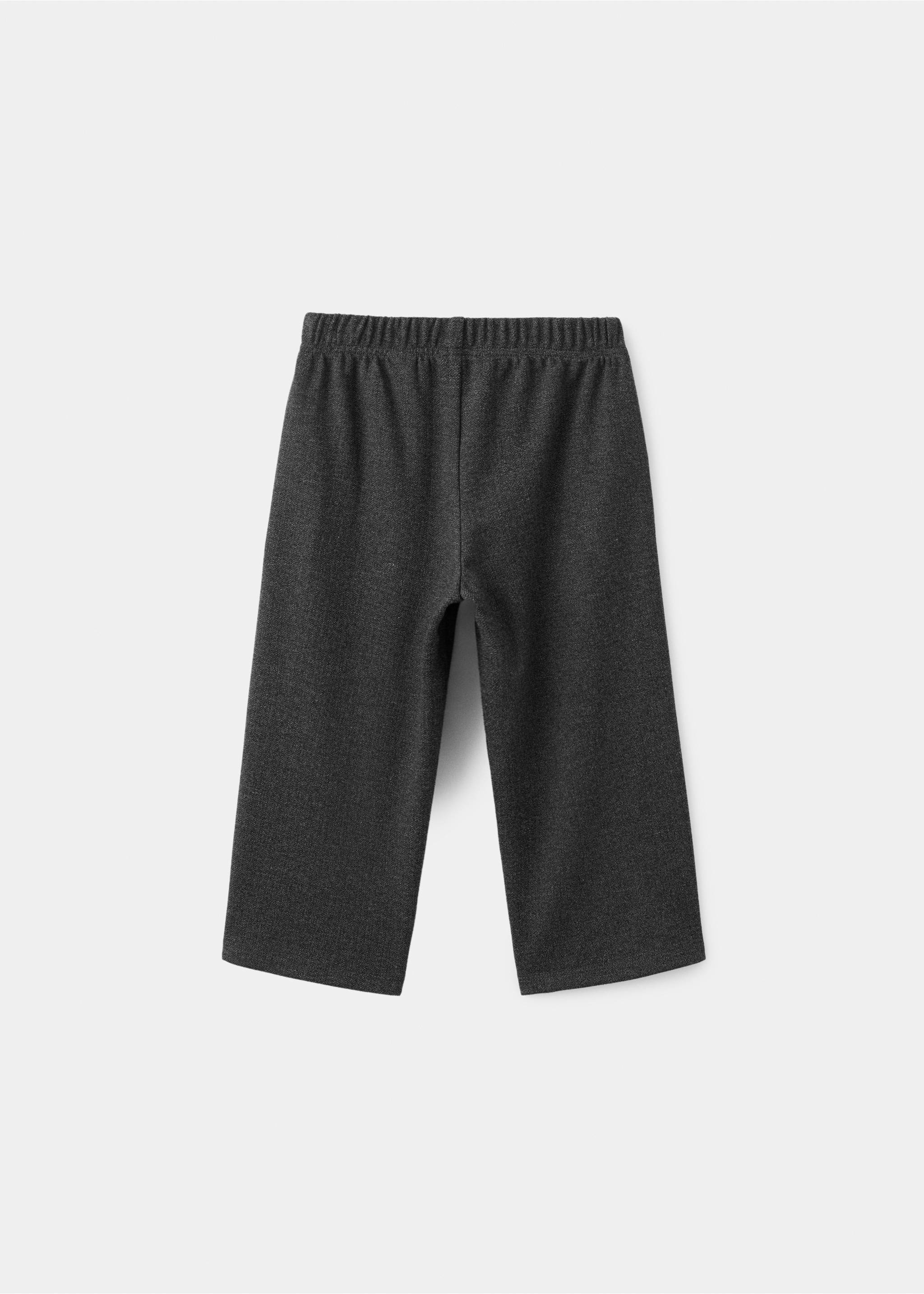 Straight knitted trousers - Reverse of the article, Dark Heather Grey. Ref: 17046341-00.