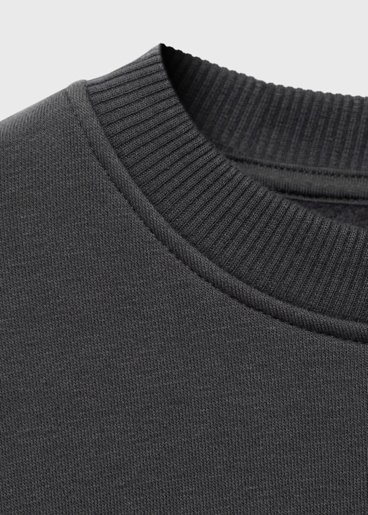 Printed cotton sweatshirt — Charcoal