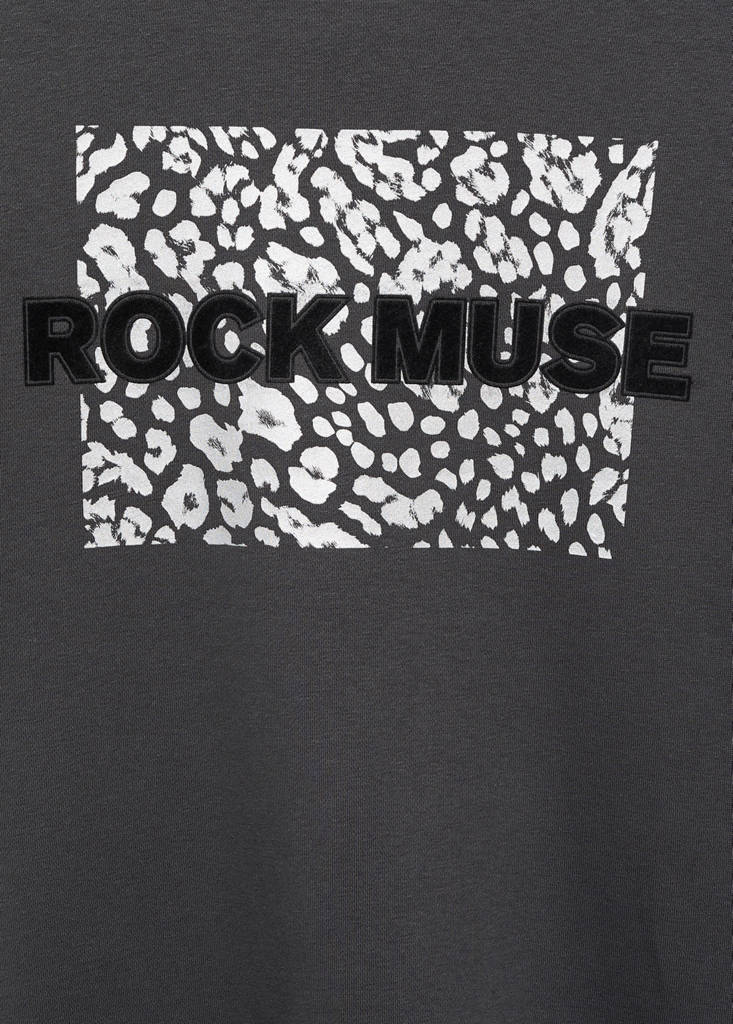 Printed cotton sweatshirt — Charcoal