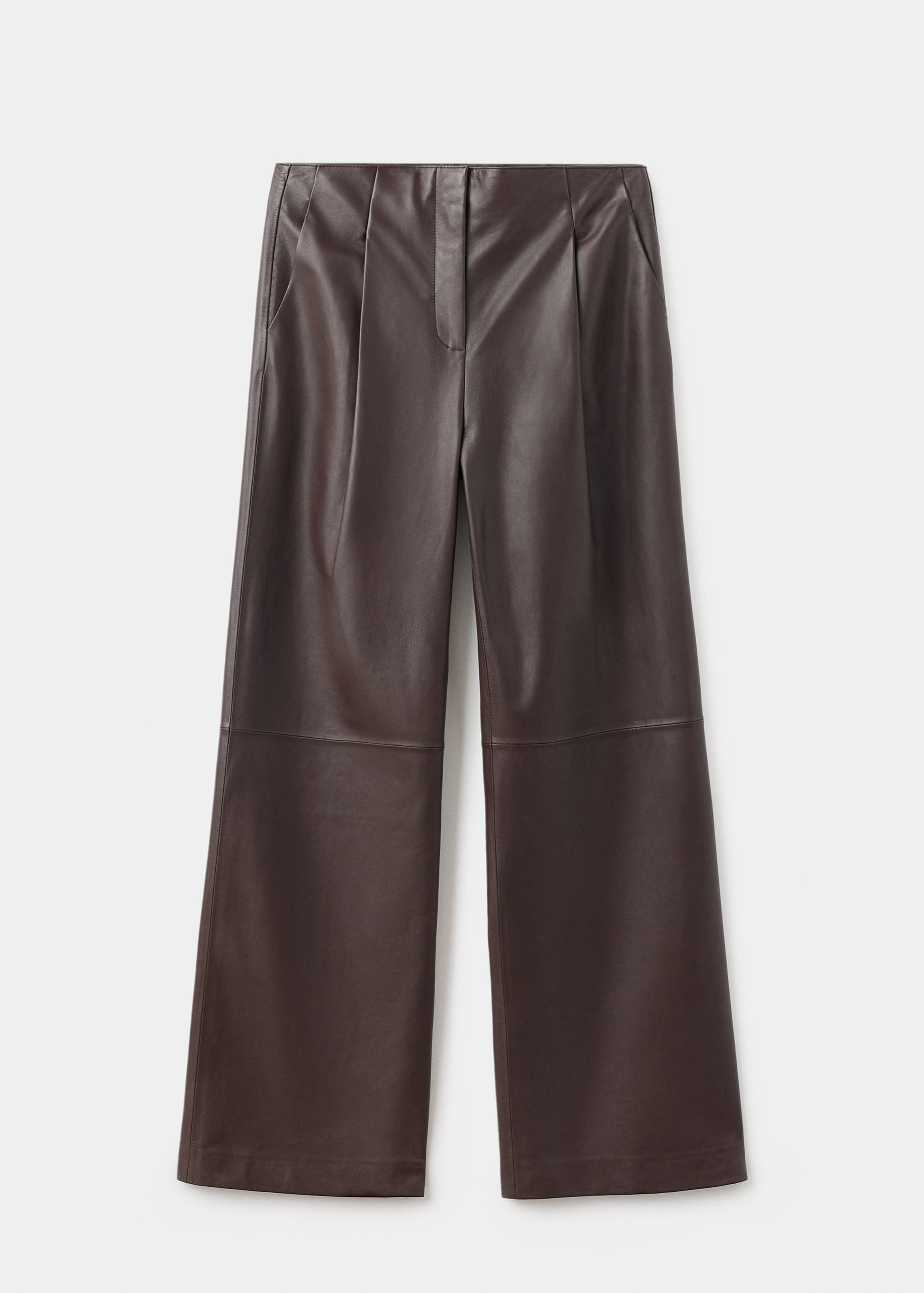 100% leather straight-leg trousers - Article without model