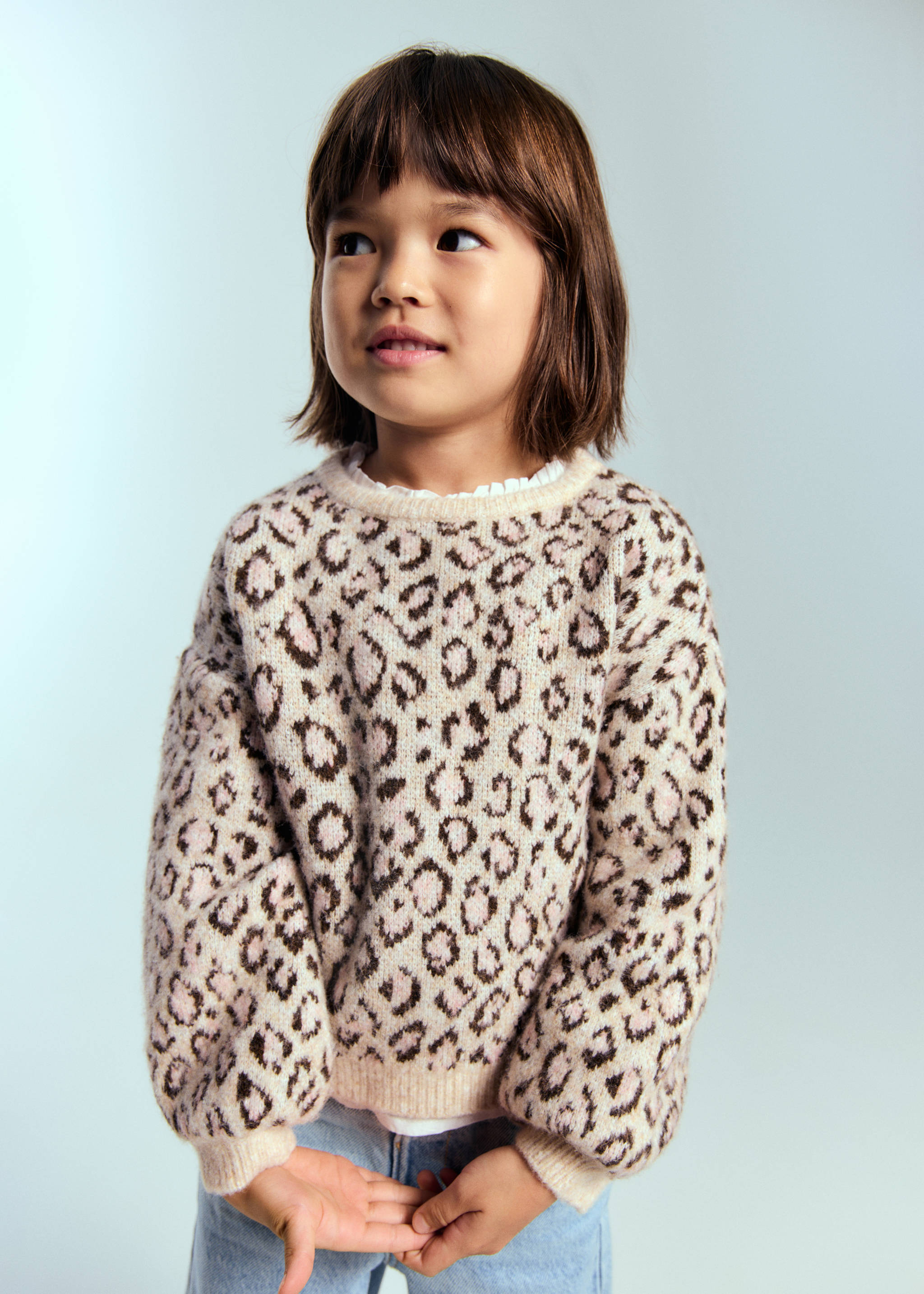 Leopard-print knitted sweater - General plane