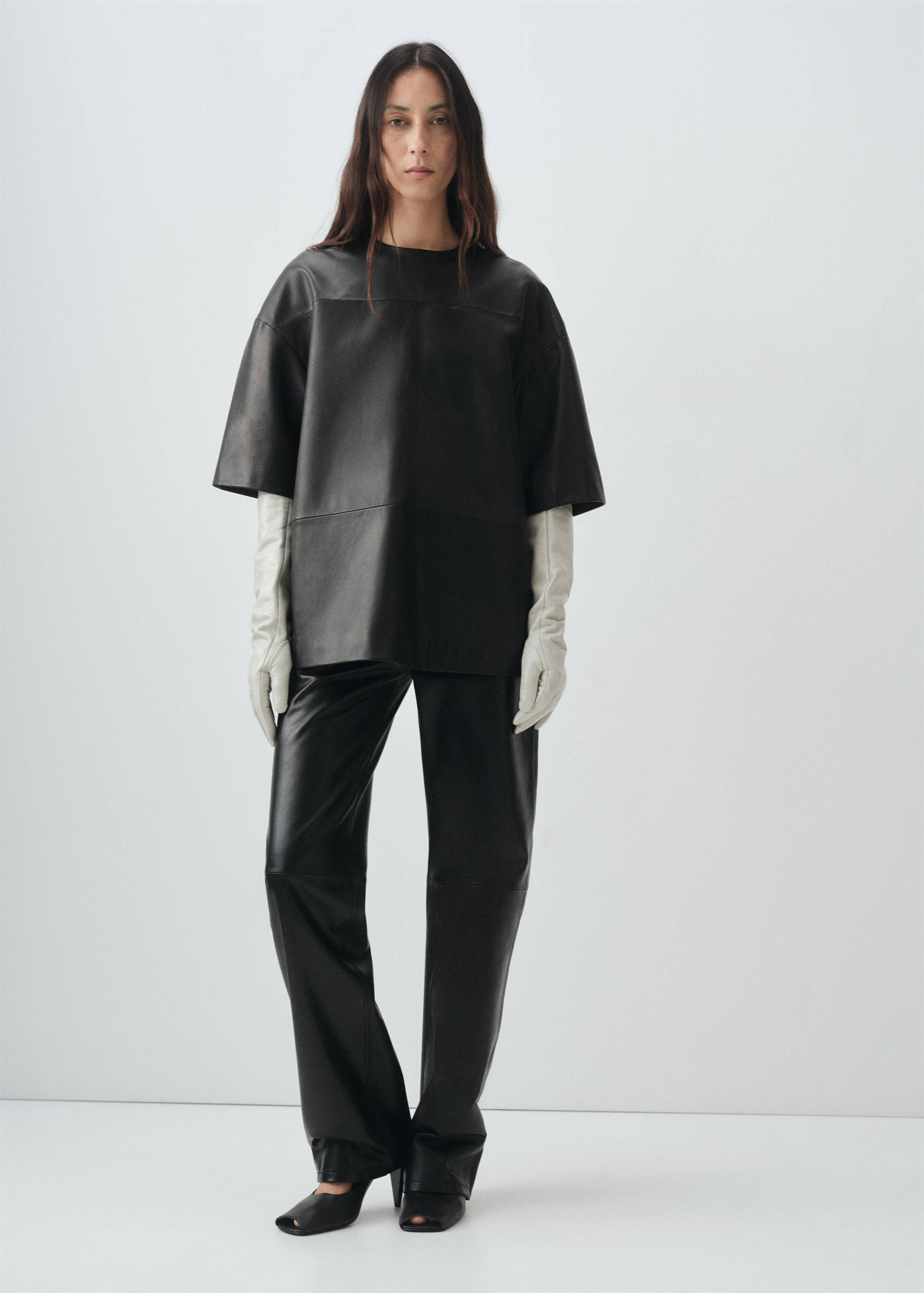 Pantalon droit 100% cuir - Plan général