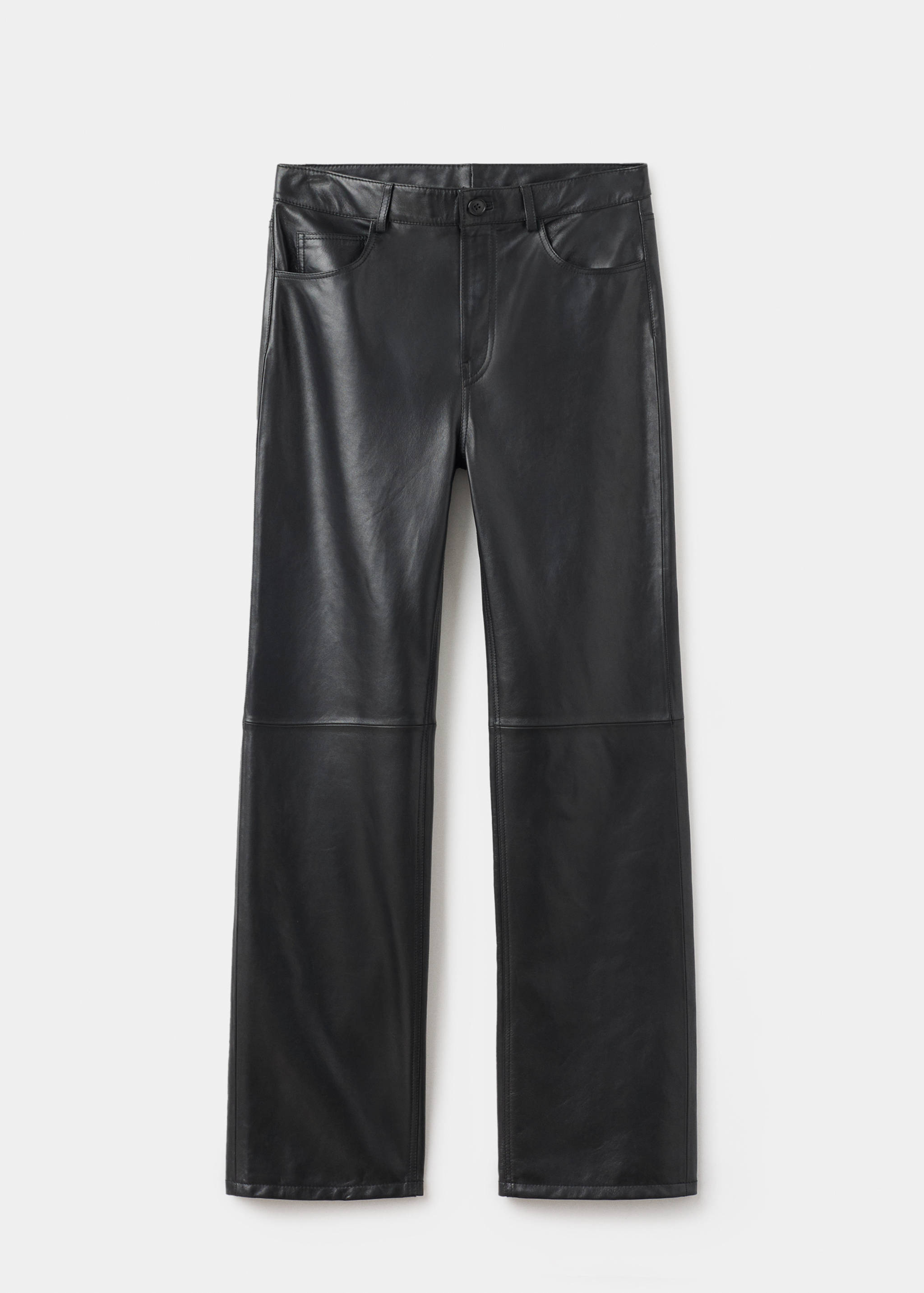 100% leather straight-leg trousers - Article without model