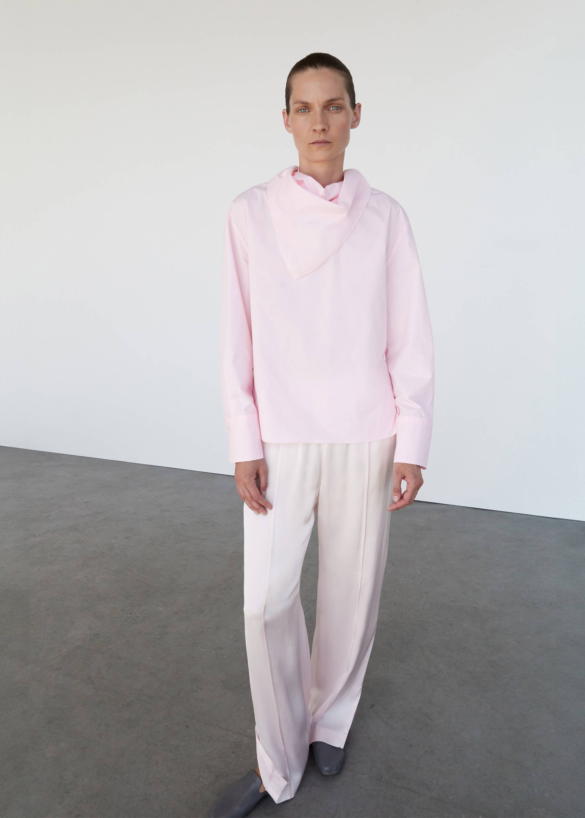 Poplin blouse with handkerchief - General plane