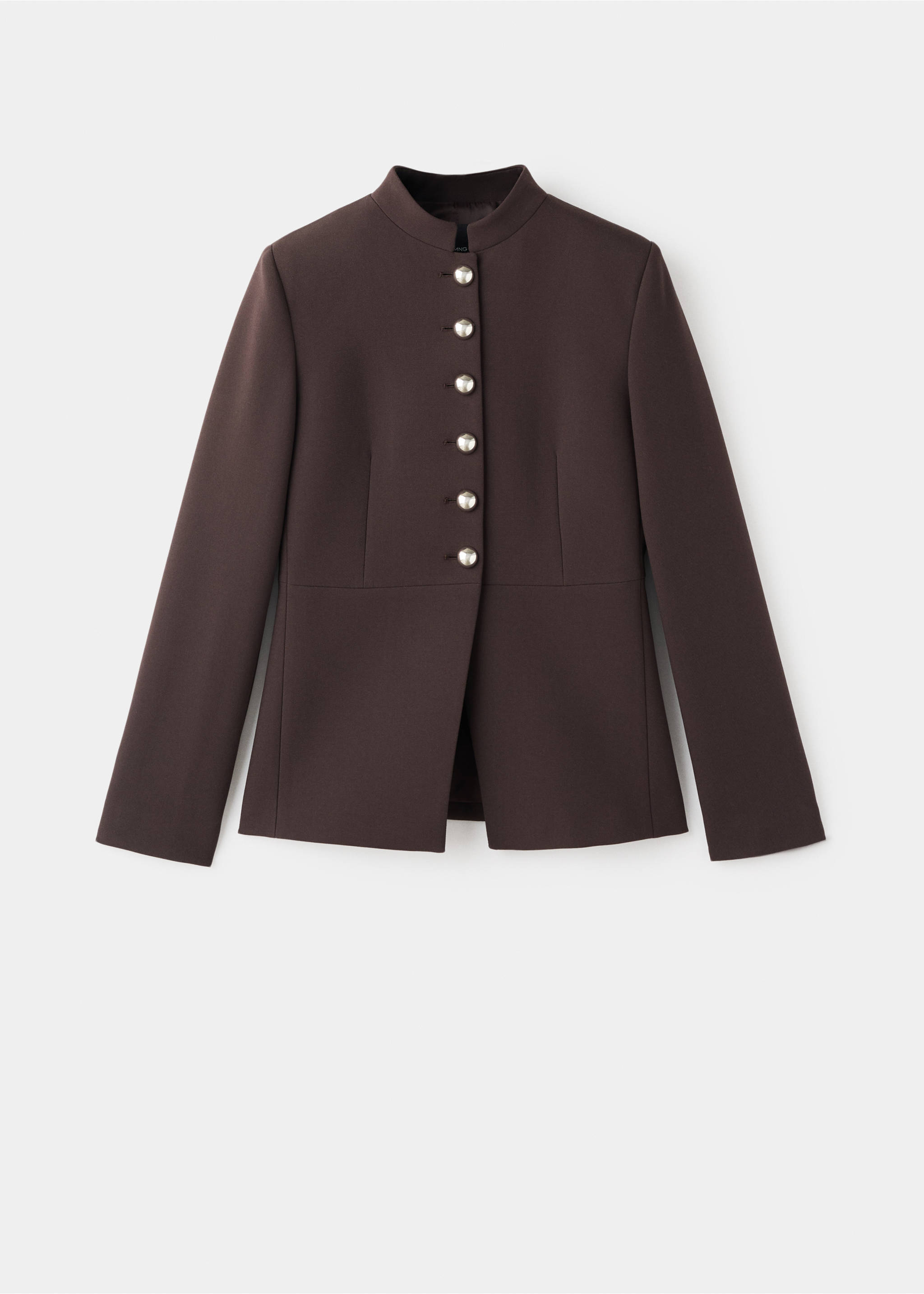 Jacket with jewel-button strip collar - Article without model, Brown. Ref: 17046362-00.