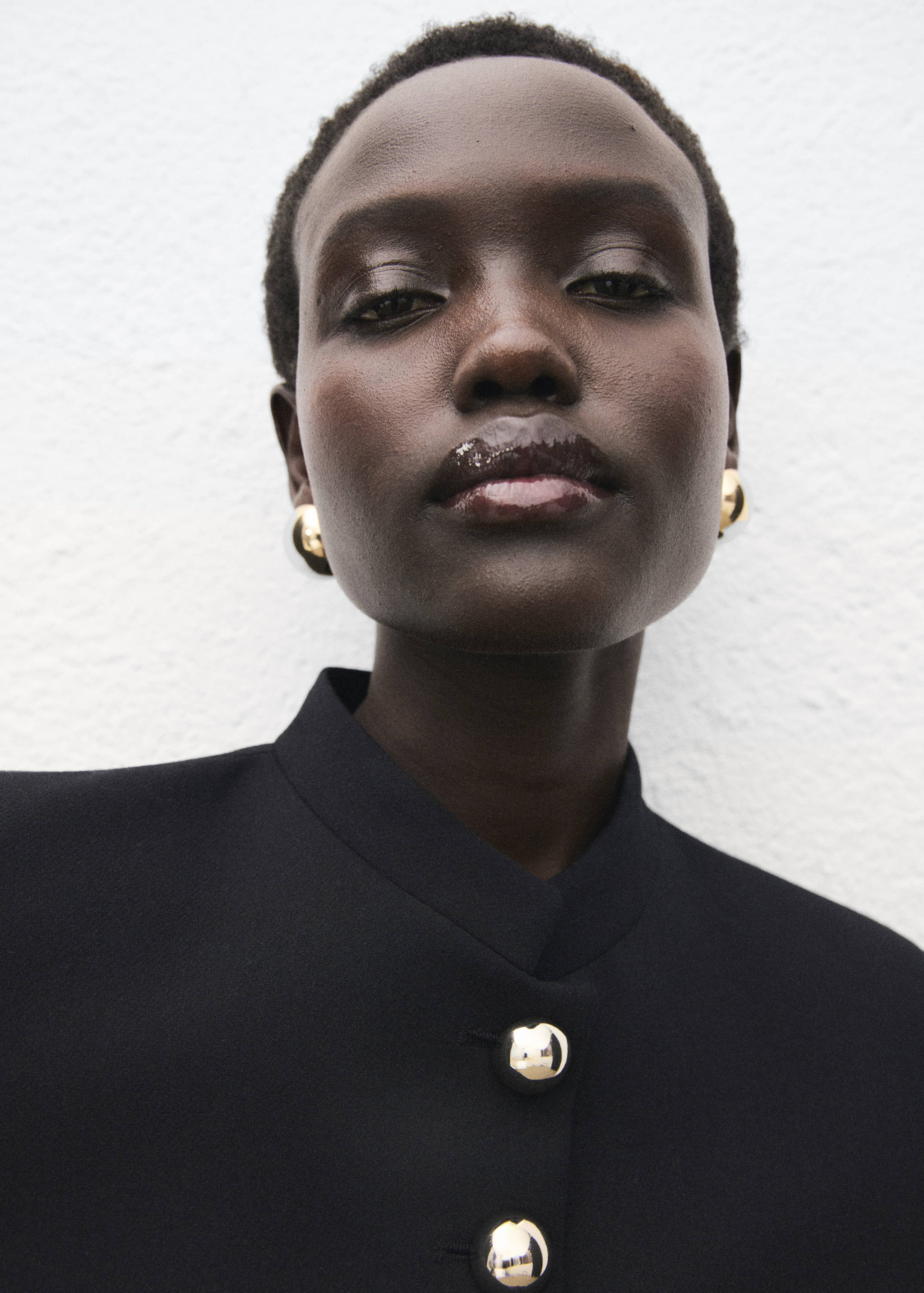 Σακάκι με γιακά strap με κουμπιά κοσμήματα - Λεπτομέρεια του προϊόντος 1