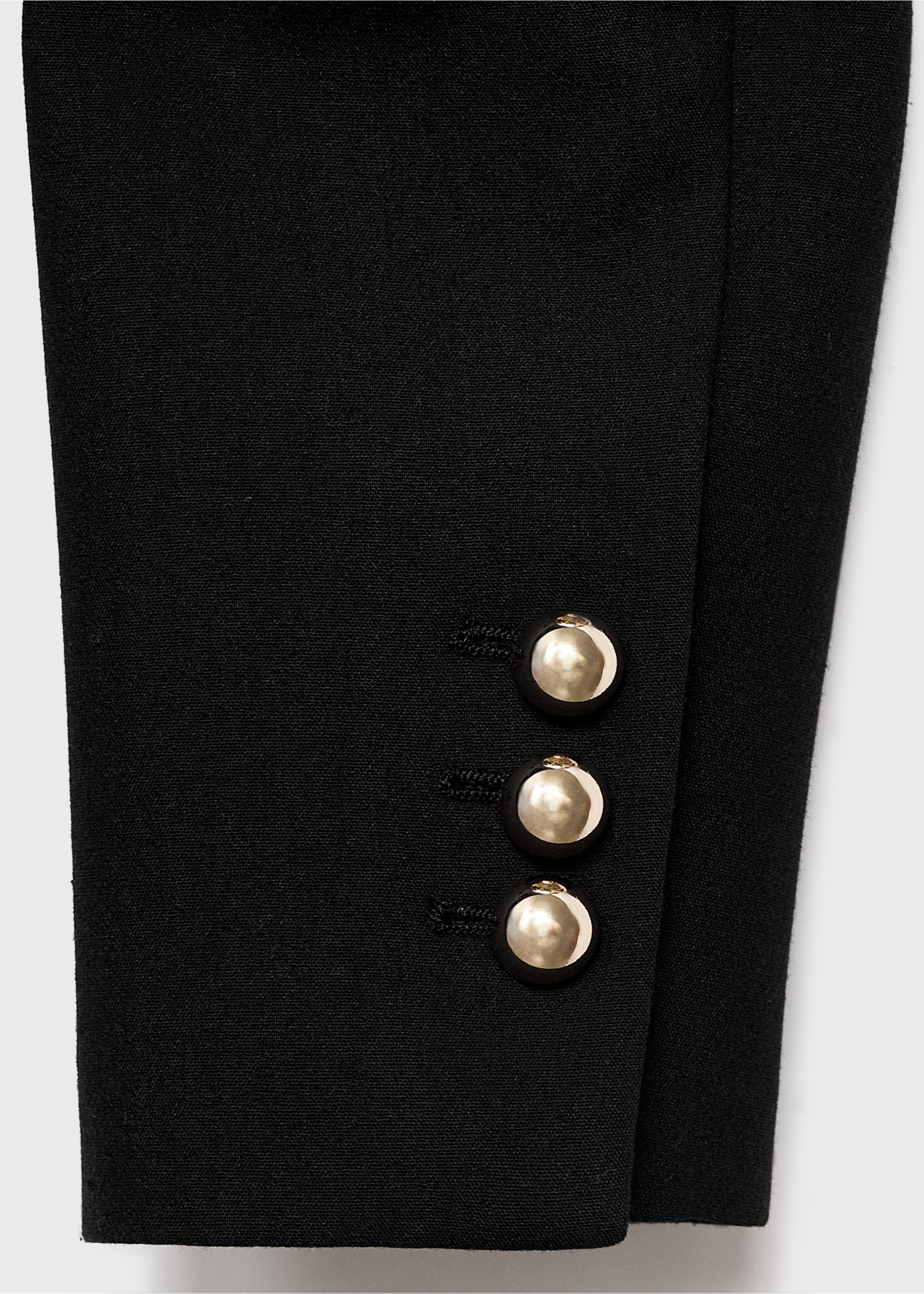 Jacket with jewel-button strip collar - Details of the article 0, Black. Ref: 17046362-00.