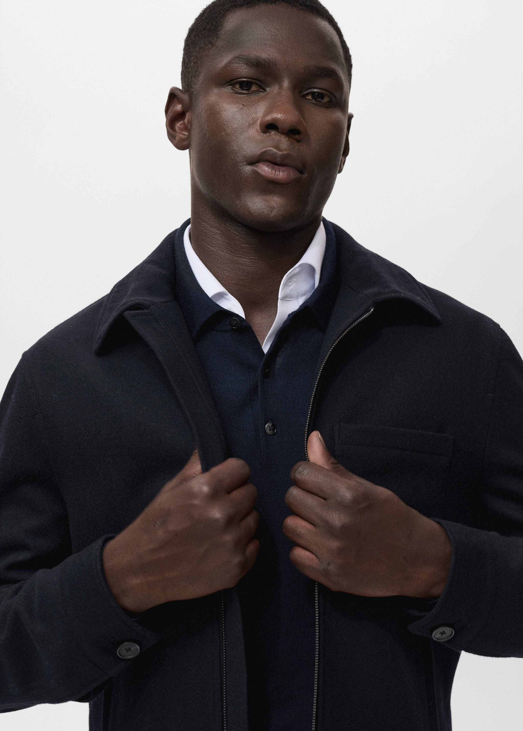 Casaco de mistura de lã com bolso - Pormenor do artigo 1