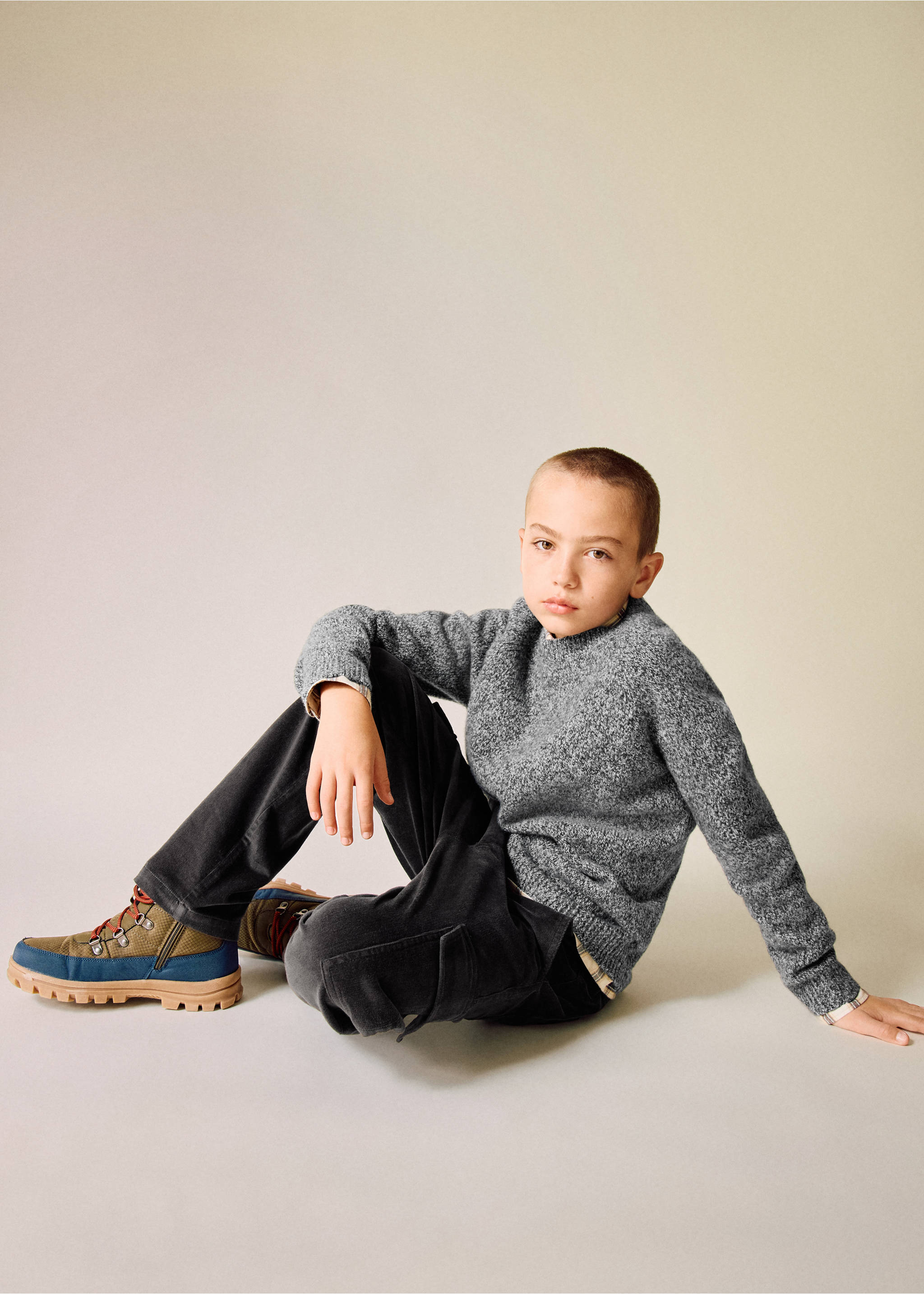 Jersey punto jaspeado - Plano medio, Gris antracita. Ref: 17046724-00.