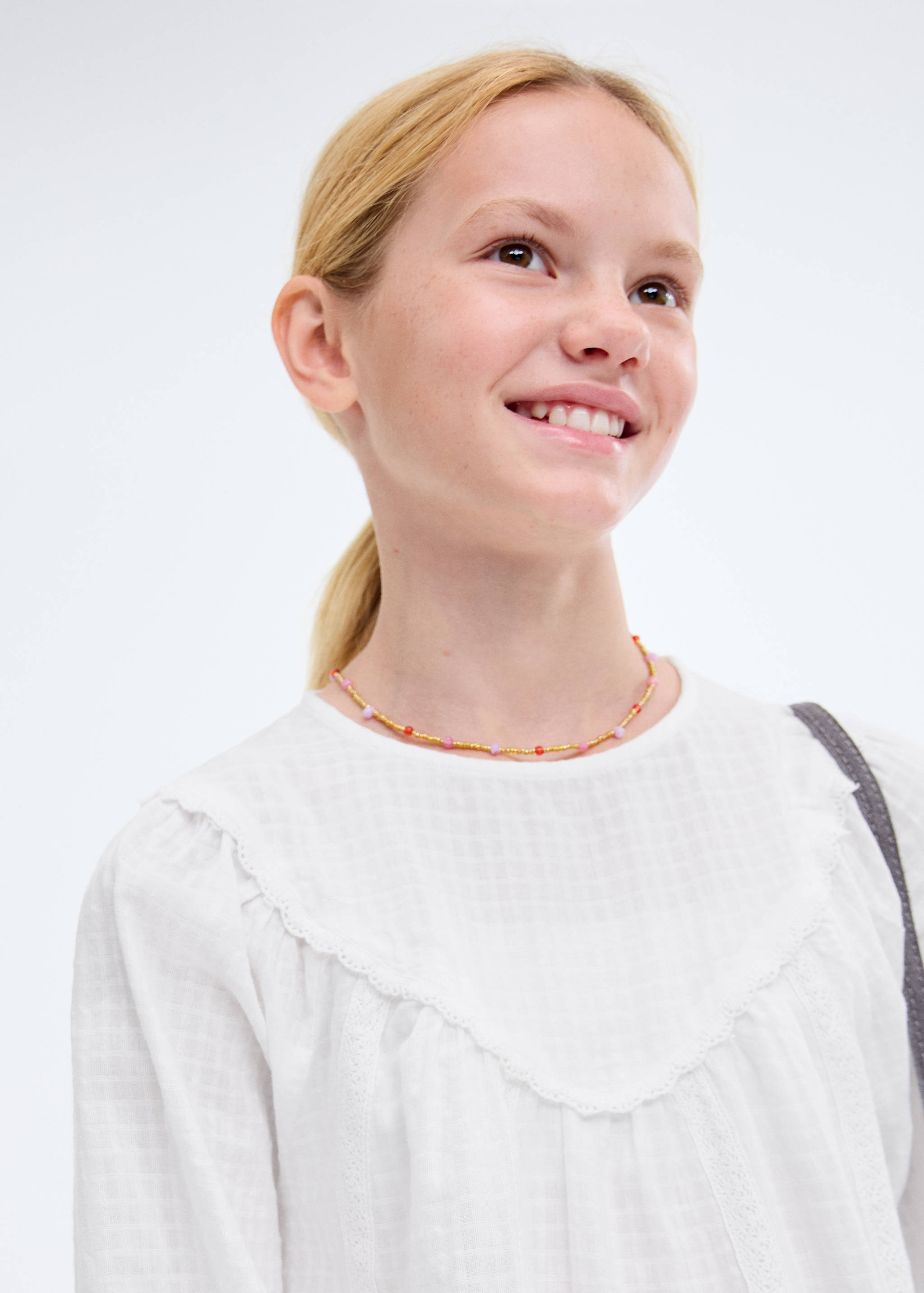 Blouse with lace trim details - Details of the article 1