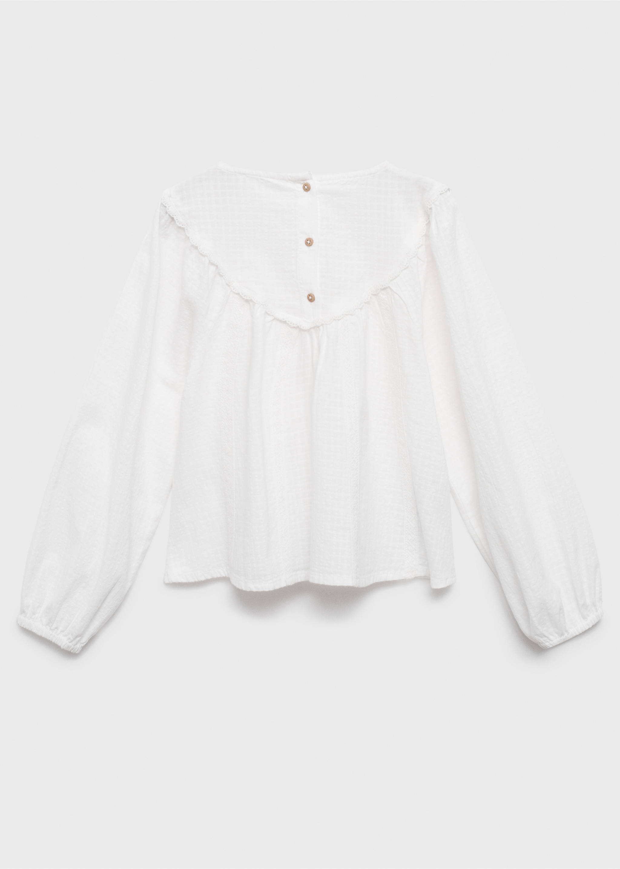 Blouse détails dentelle - Verso de l’article, Blanc. Ref: 17046726-00.