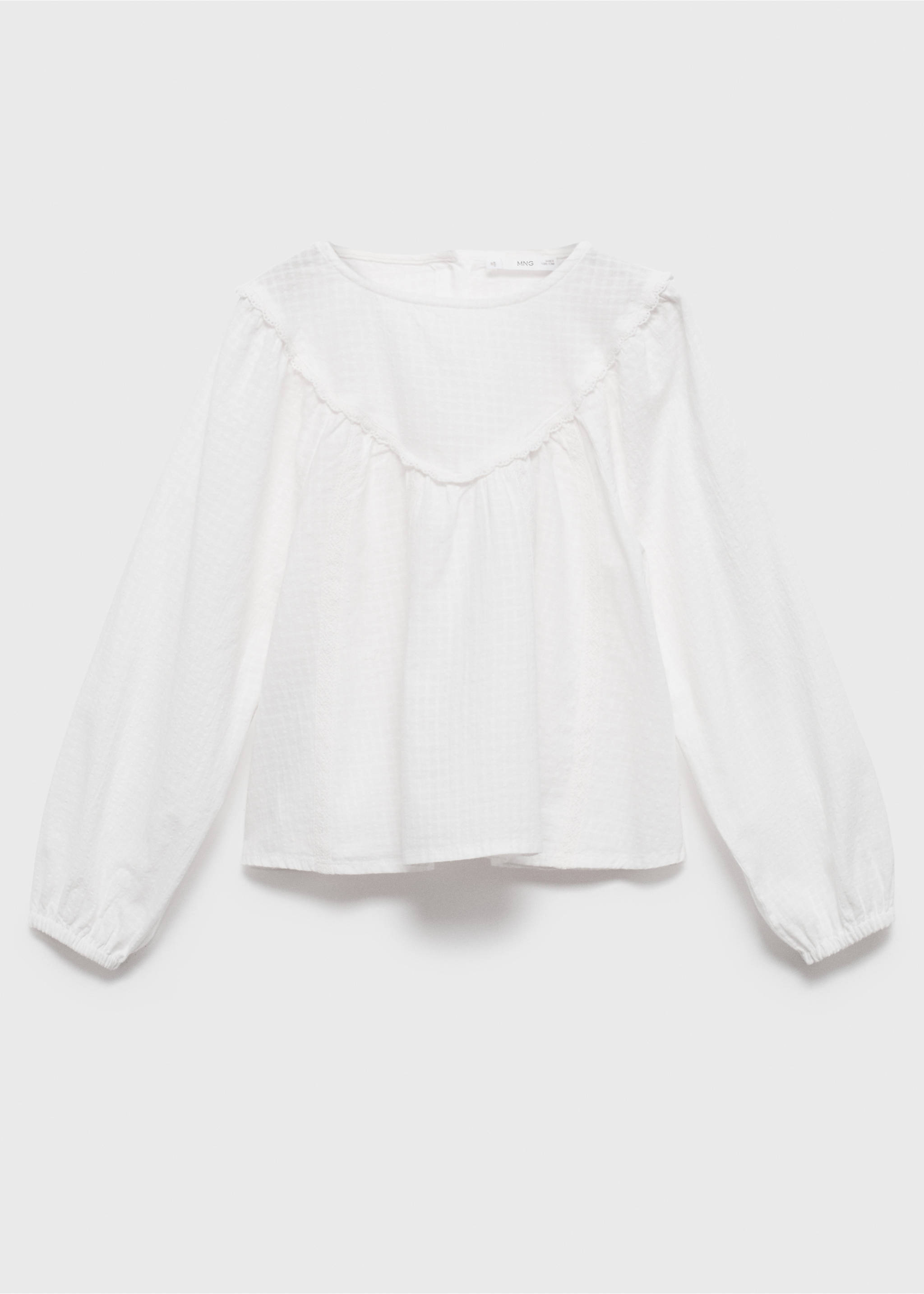 Blouse détails dentelle - Article sans modèle, Blanc. Ref: 17046726-00.