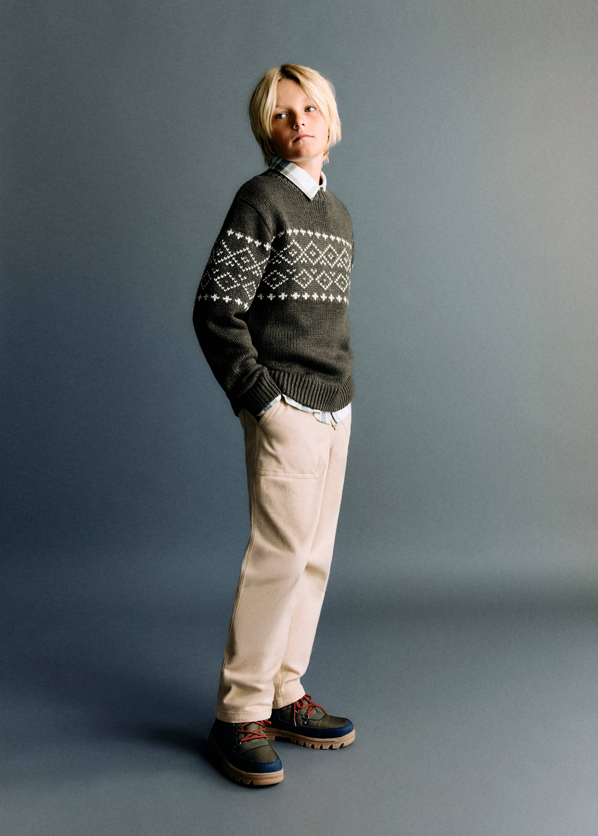 Pantalon droit en coton - Plan général