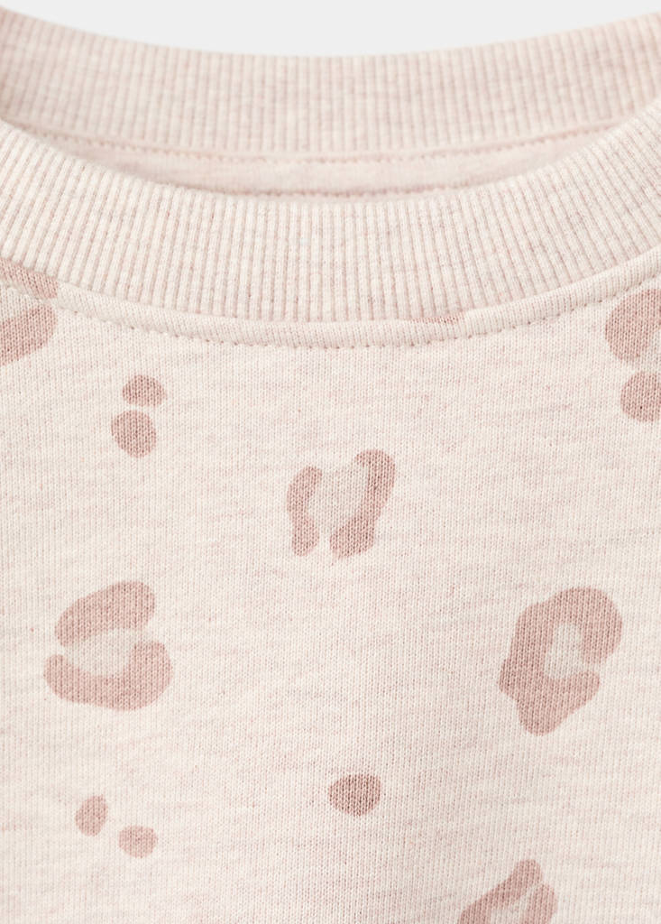 Leopard cotton sweatshirt — Sand