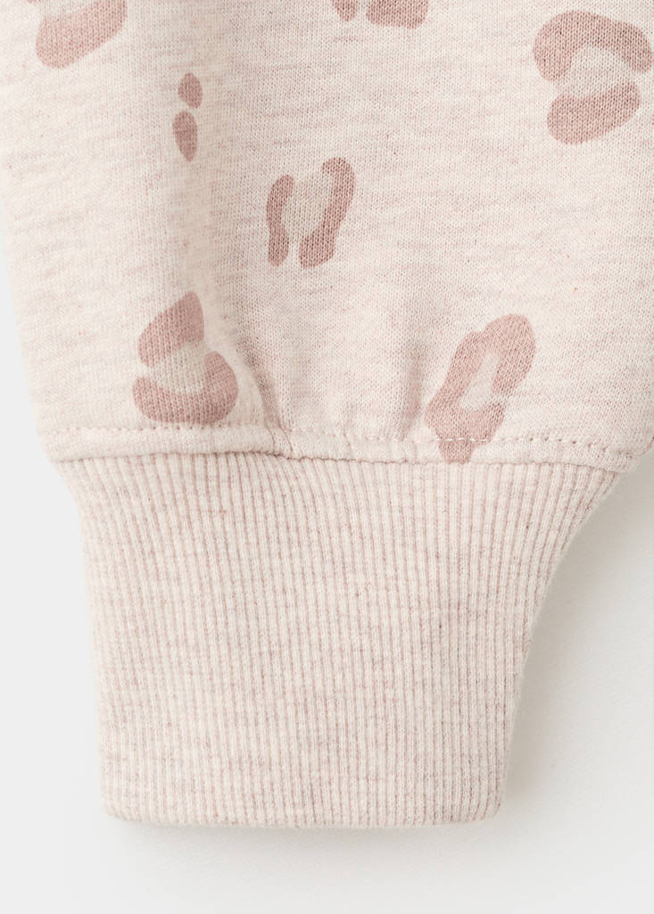 Leopard cotton sweatshirt — Sand