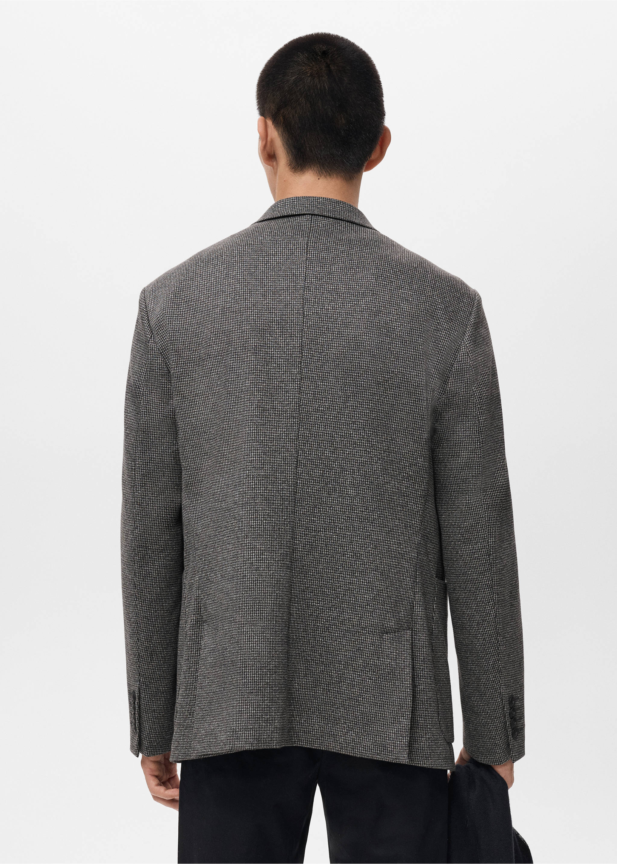 Americana slim fit microestructura - Reverso del artículo, Gris medio vigoré. Ref: 17046732-00.