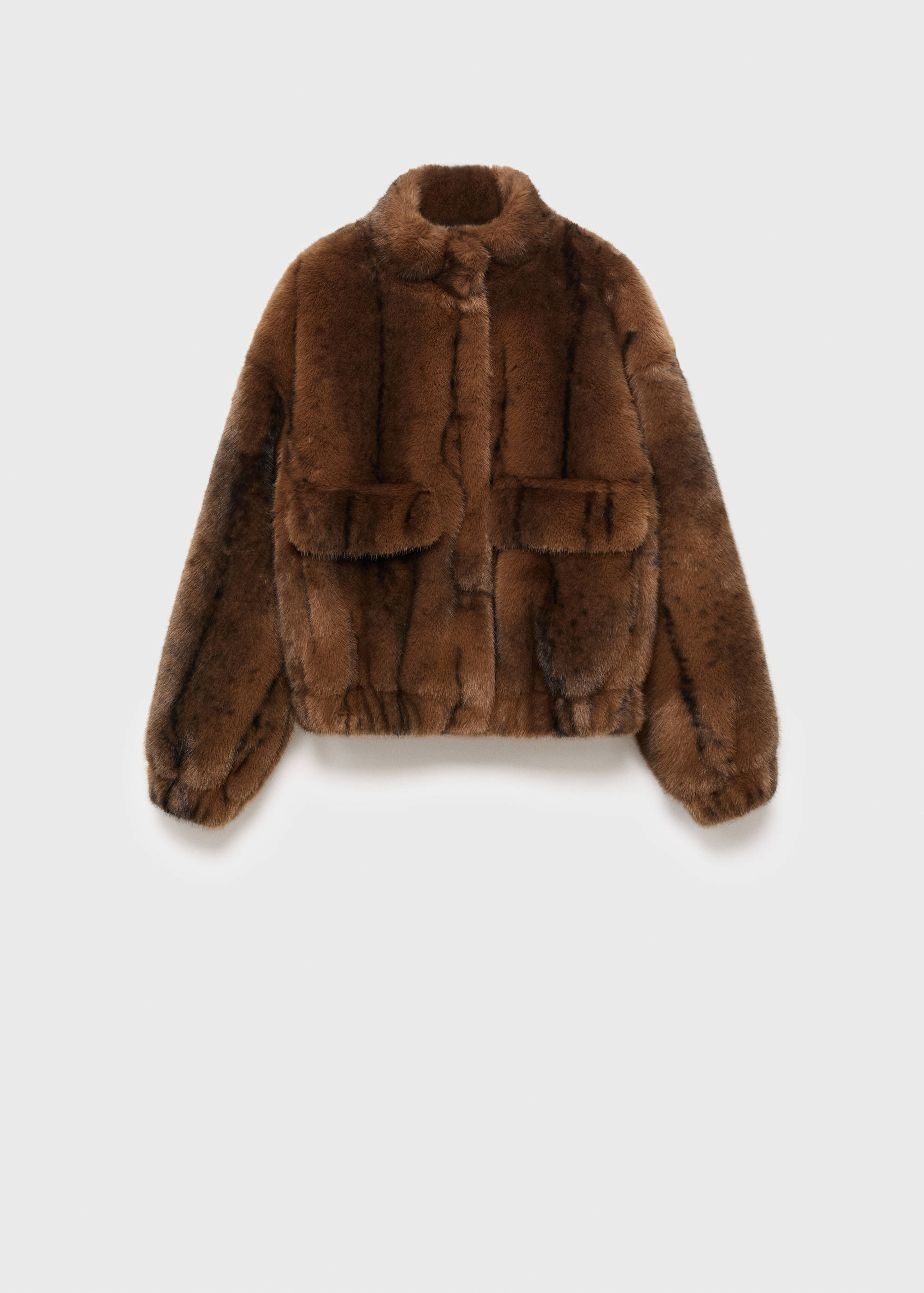 Faux-fur jacket with pockets - Article without model