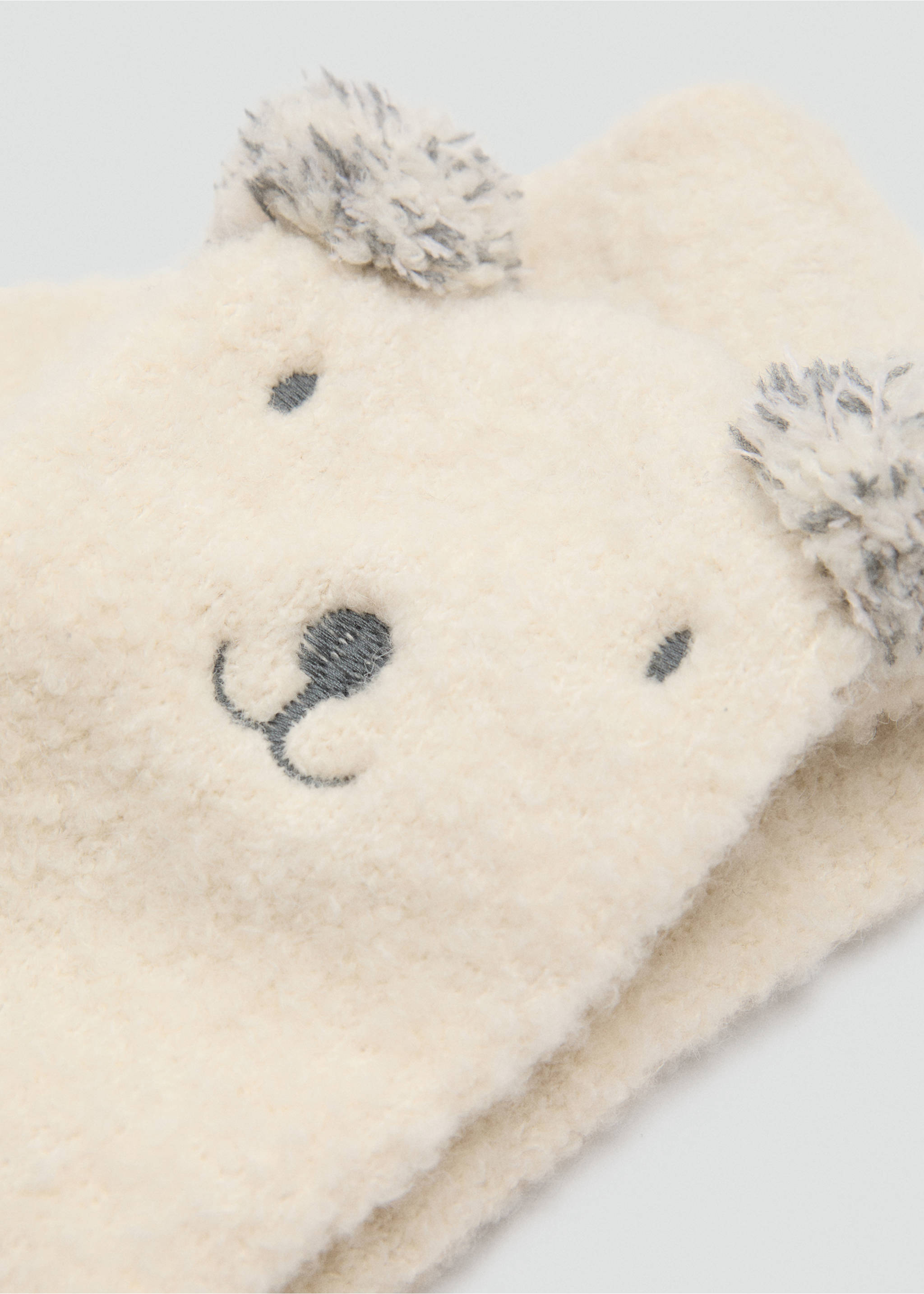 Bear knitted scarf - Medium plane, Ecru. Ref: 17046741-00.