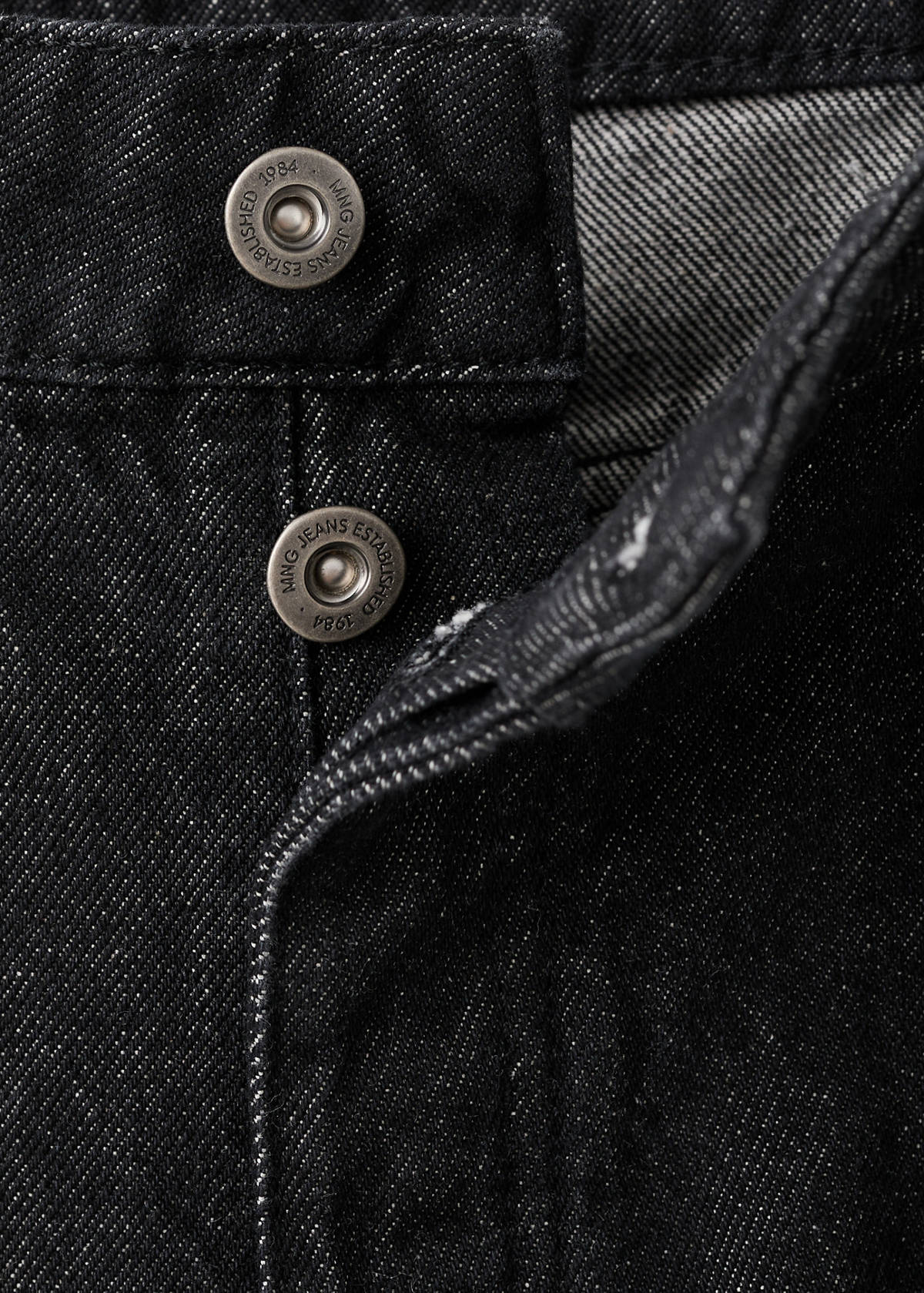 Straight low-waist jeans — Black