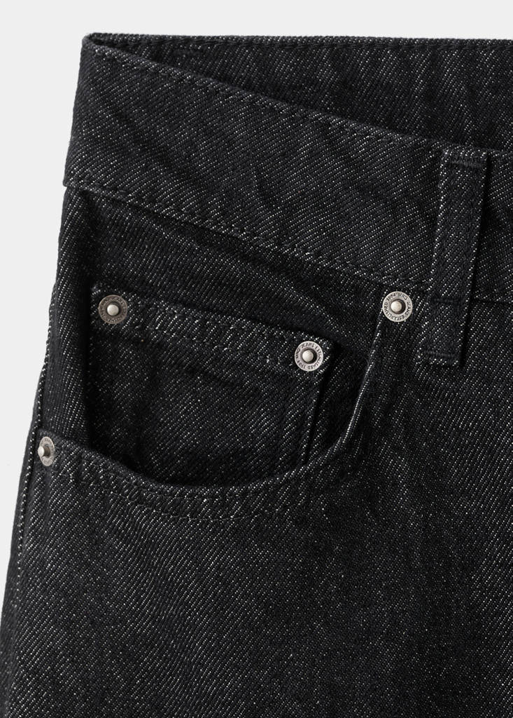 Straight low-waist jeans — Black