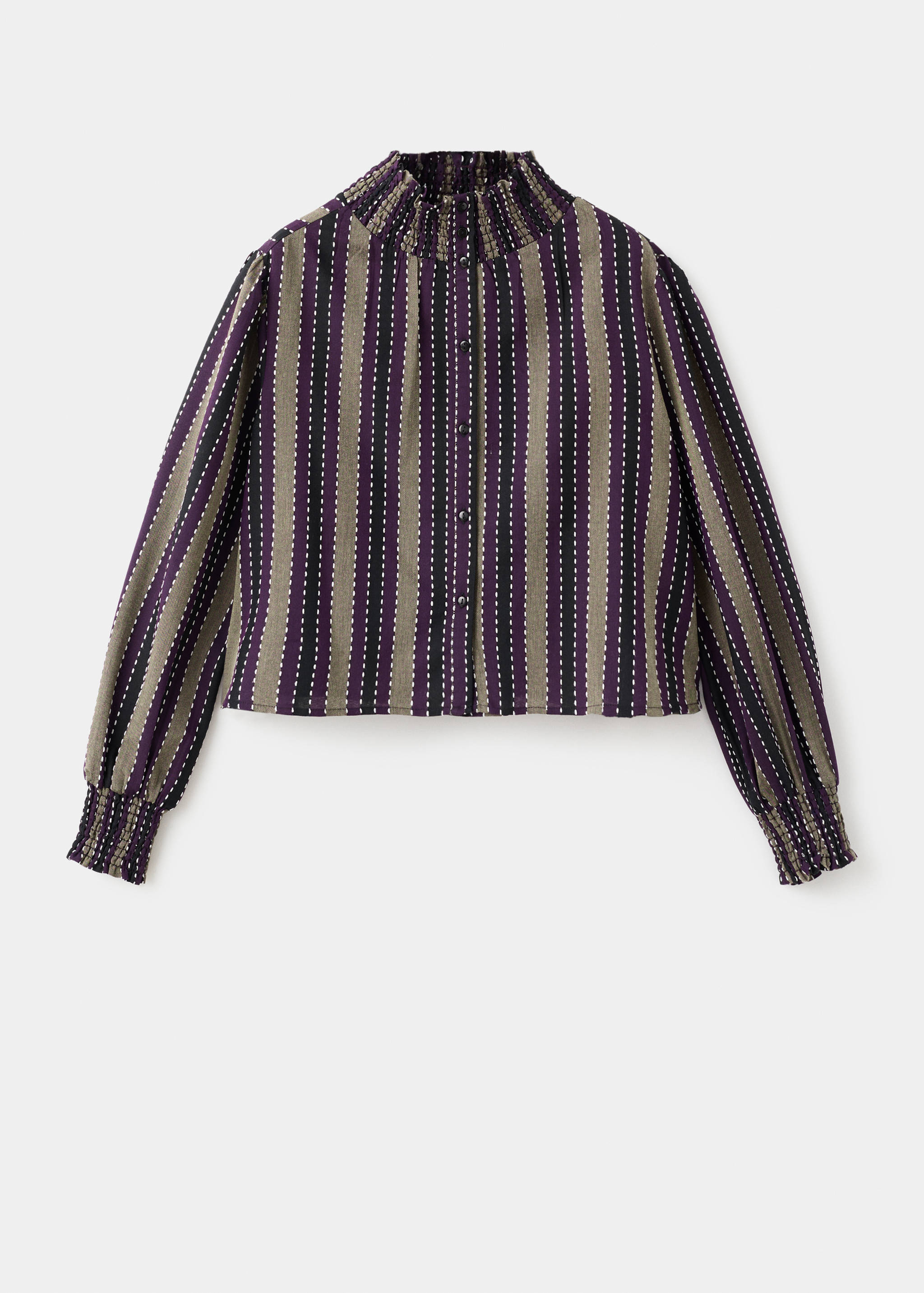 Striped blouse with embroidered details - Article without model