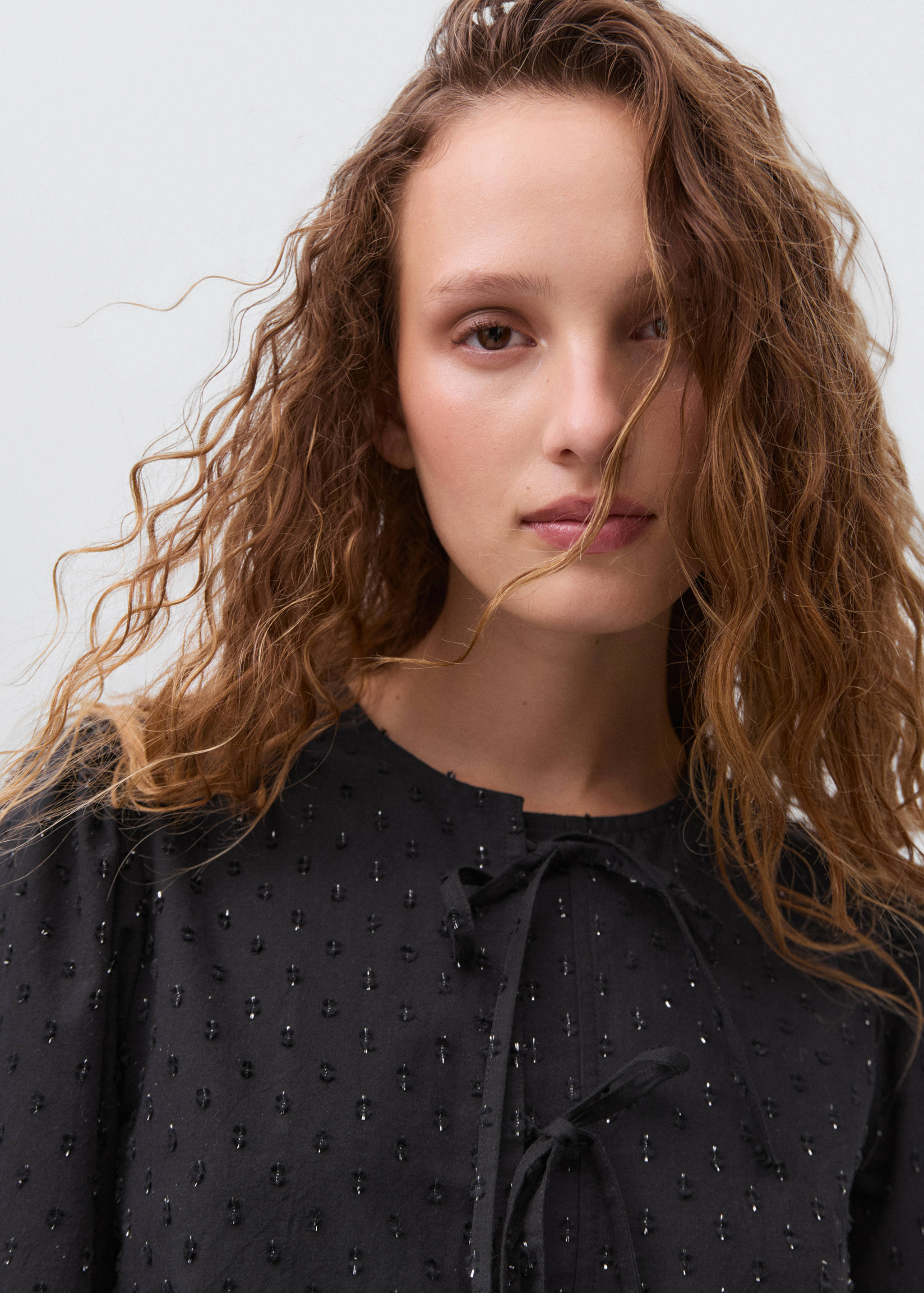 Lurex textured blouse - Details of the article 1