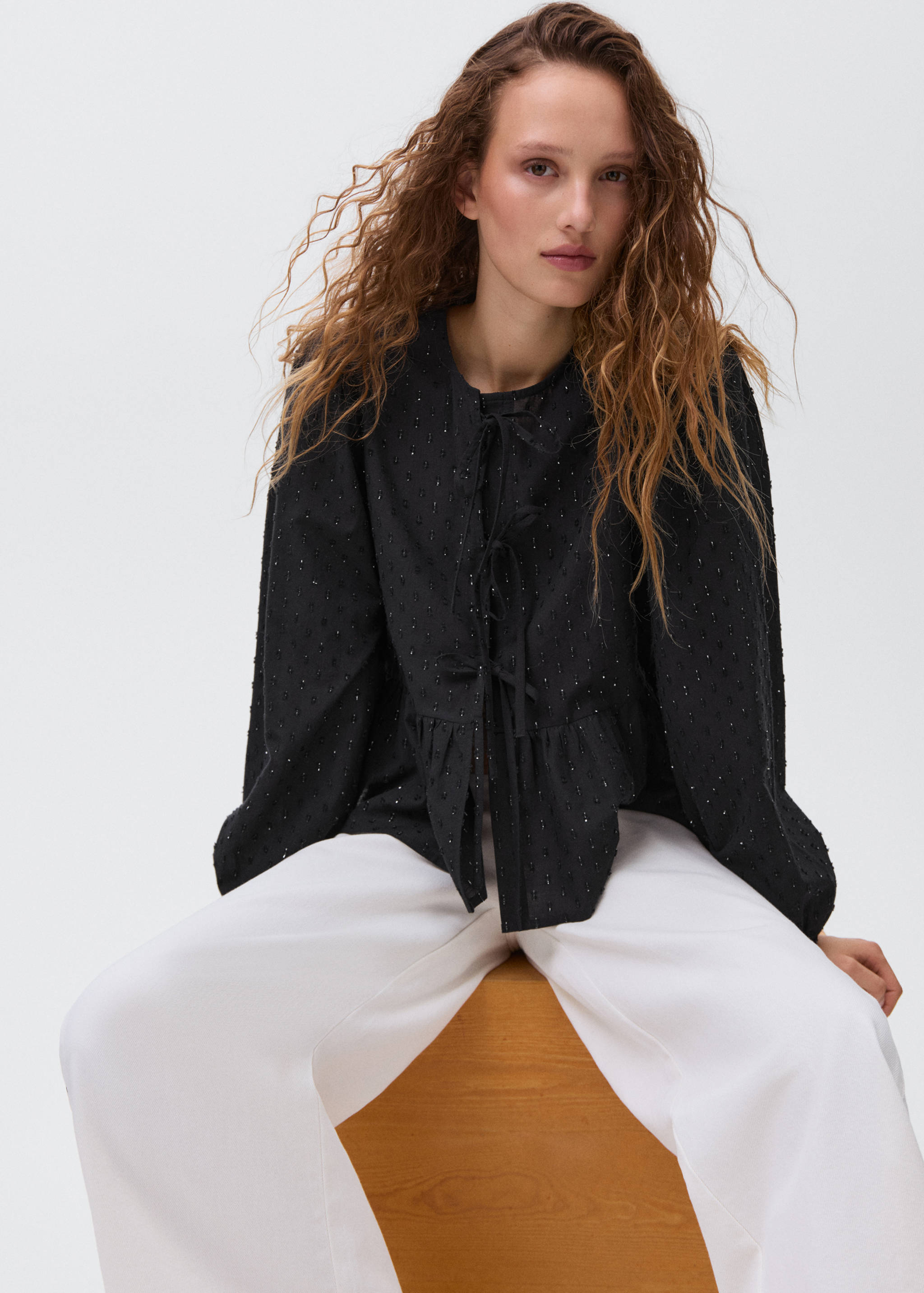 Lurex textured blouse - Details of the article 2