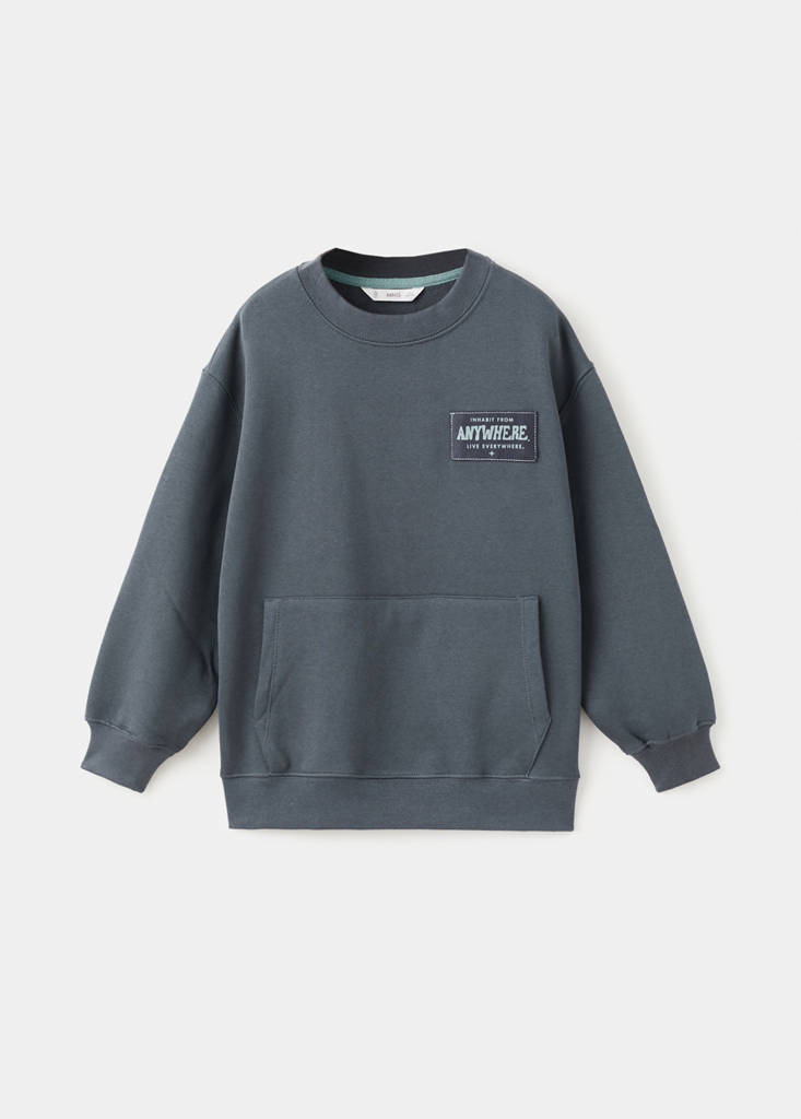 Printed cotton sweatshirt — Dark Grey