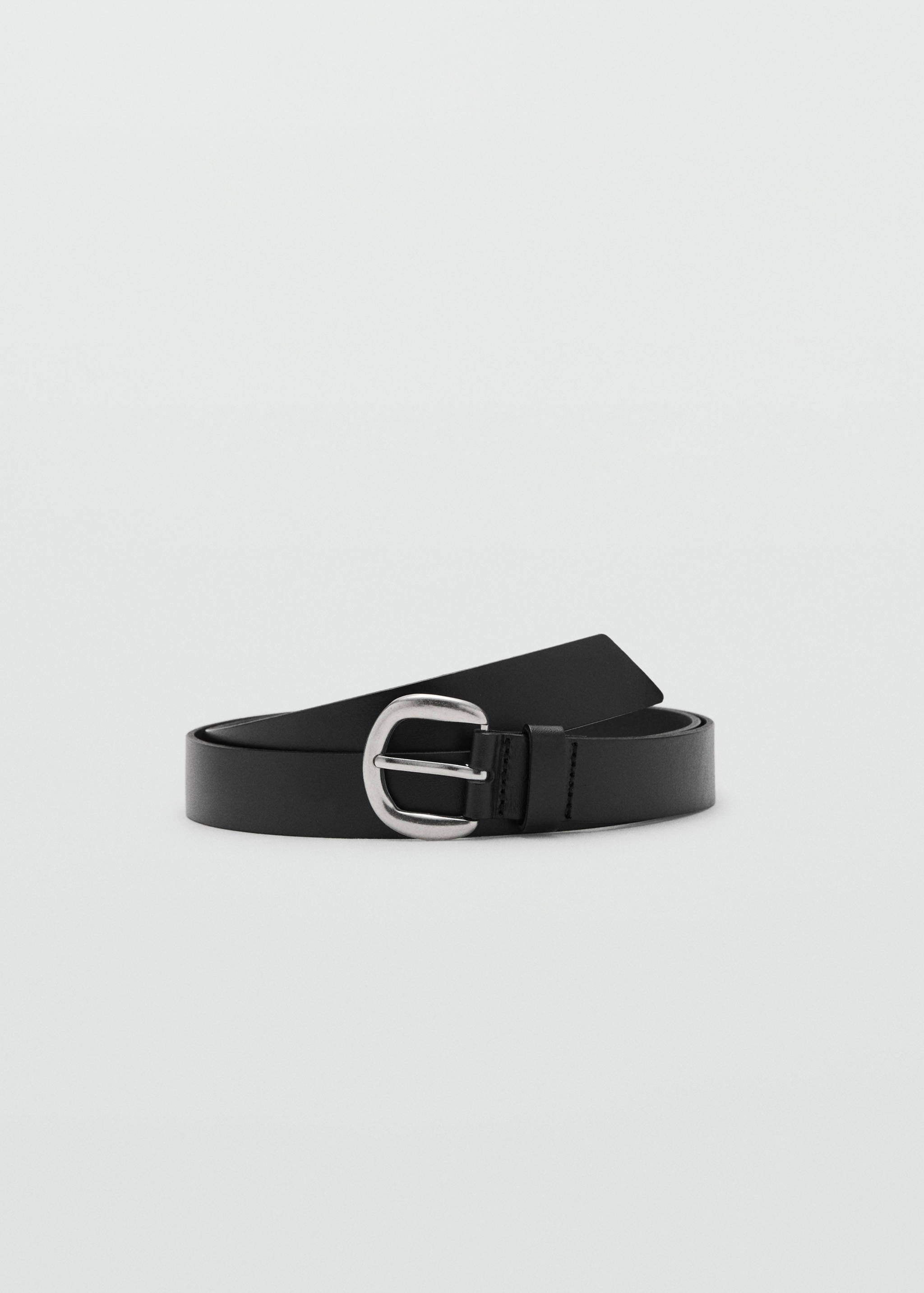 Rounded buckle leather belt - Article without model