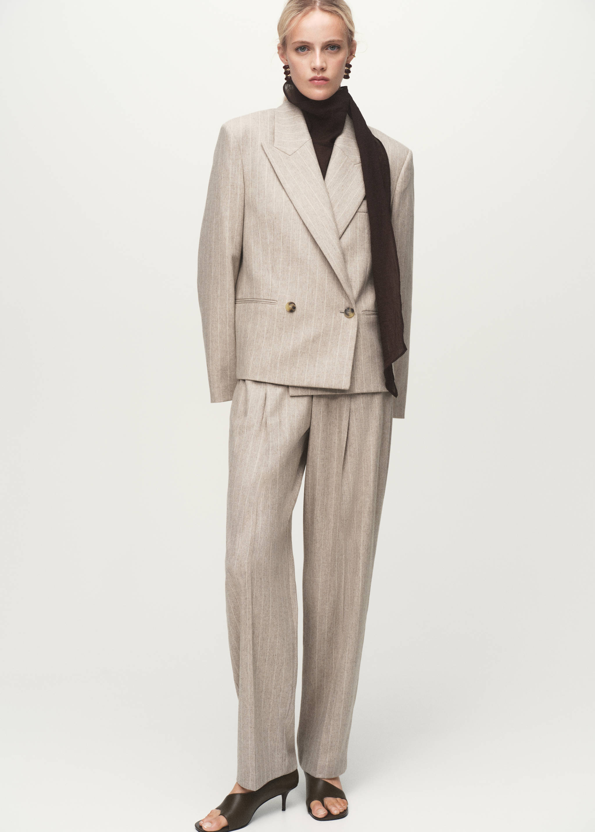 Veste de costume en laine à rayures tennis - Plan général