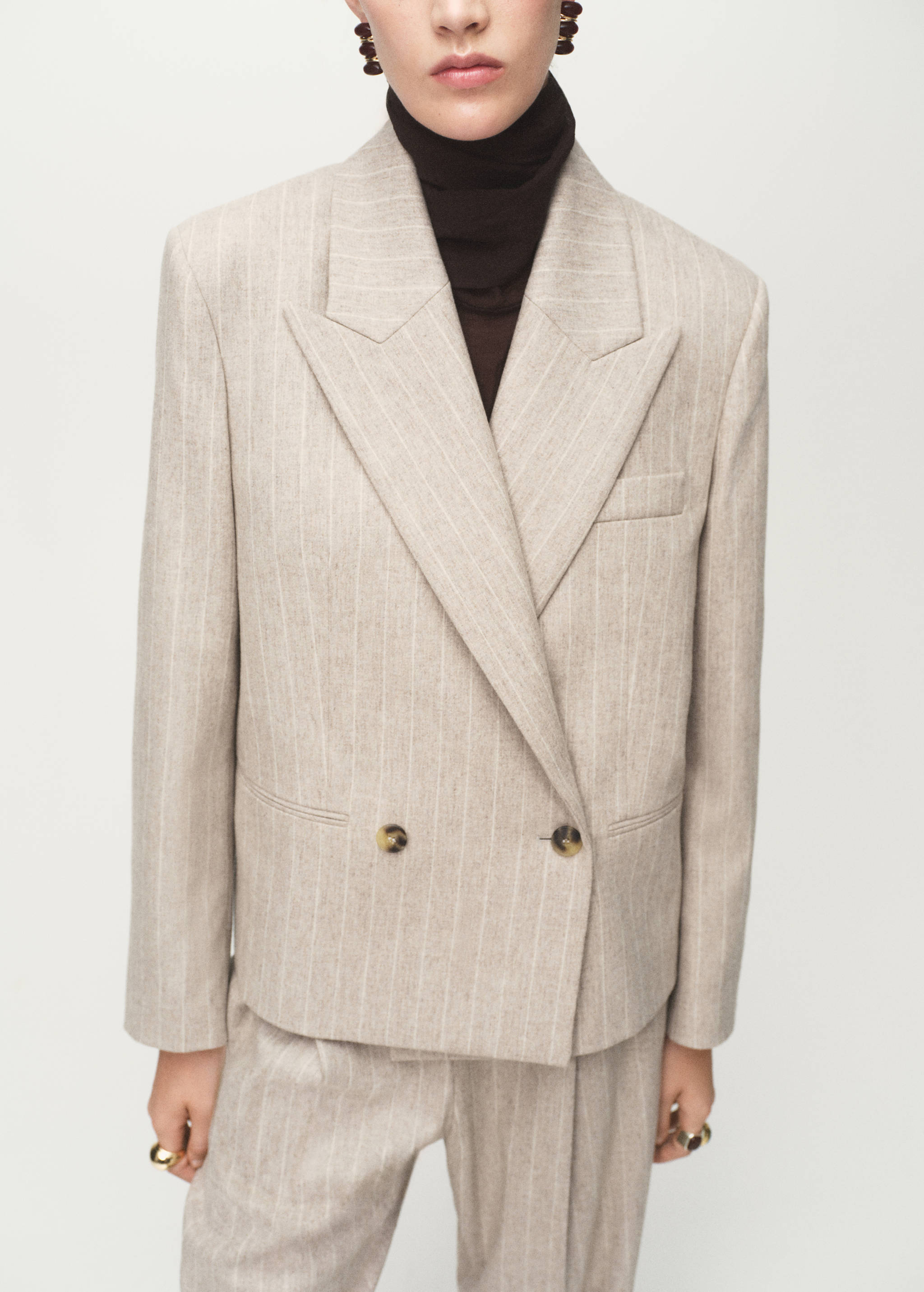 Veste de costume en laine à rayures tennis - Plan moyen