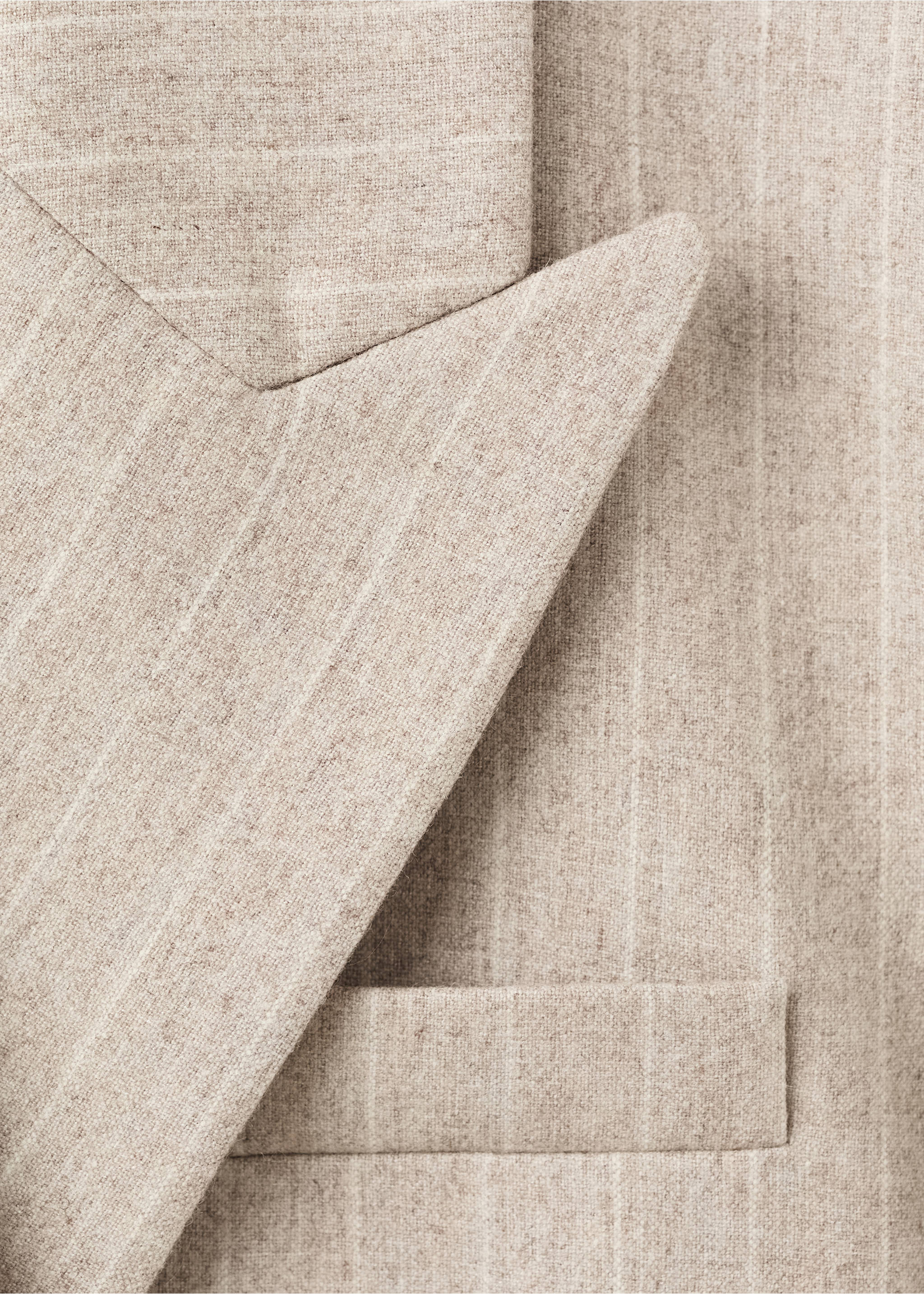 Костюмный пиджак из шерсти в тонкую полоску - Деталь изделия 8, Серый. Ref: 17047140-00.