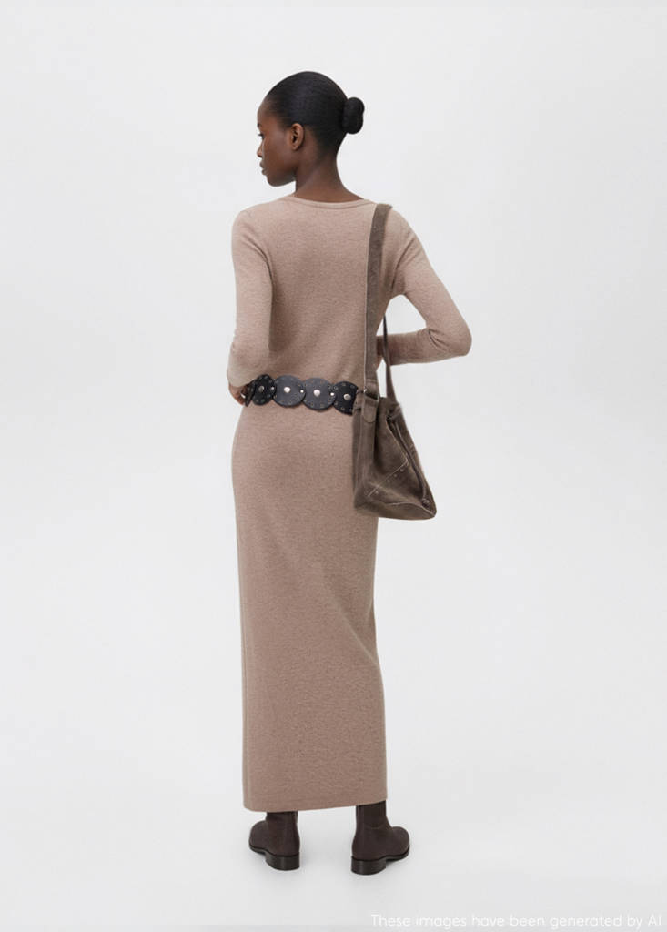Long dress with cut-out — Sand