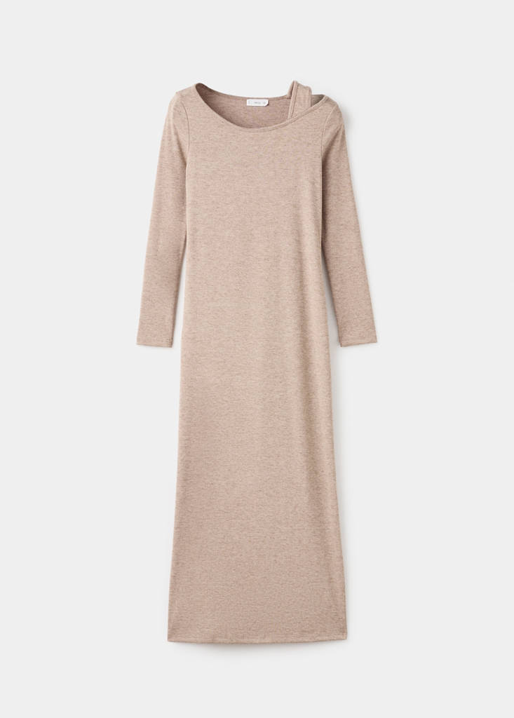 Long dress with cut-out — Sand