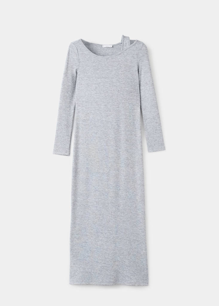 Long dress with cut-out — Medium Heather Grey