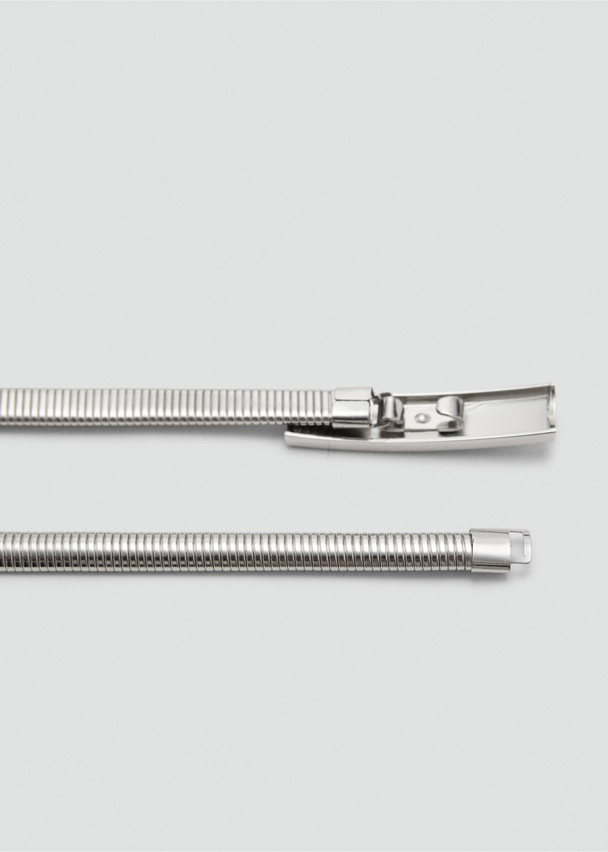 Skinny metal belt - Details of the article 2, Silver. Ref: 17047763-00.